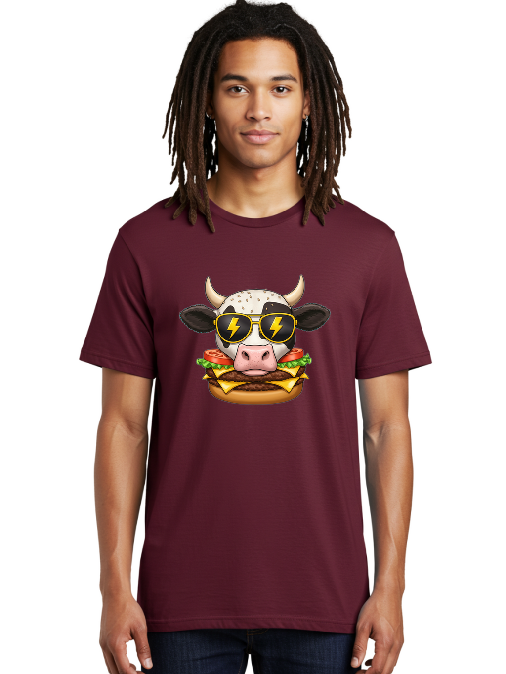 Cow-Head-Burger Men'S Graphic Tee, 100% Cotton, Comfortable Casual Summer Wear, Machine Washable, Vintage Camera, Old Camera, Antique Camera, Black Camera, Classic Photography, Photography Equipment, Nostalgic Device, Film Camera, Camera Art Bah797
