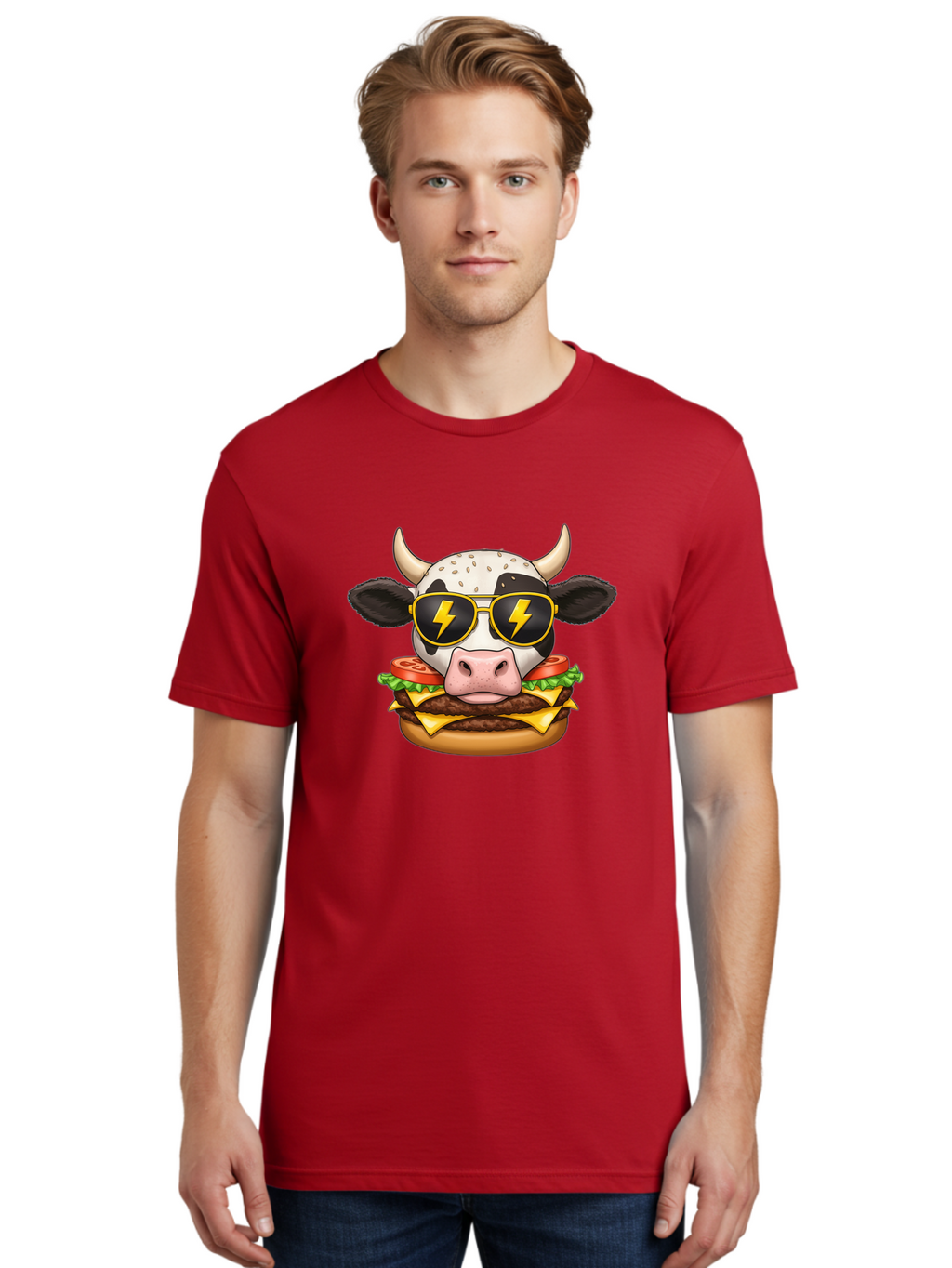 Cow-Head-Burger Men'S Graphic Tee, 100% Cotton, Comfortable Casual Summer Wear, Machine Washable, Vintage Camera, Old Camera, Antique Camera, Black Camera, Classic Photography, Photography Equipment, Nostalgic Device, Film Camera, Camera Art Bah797