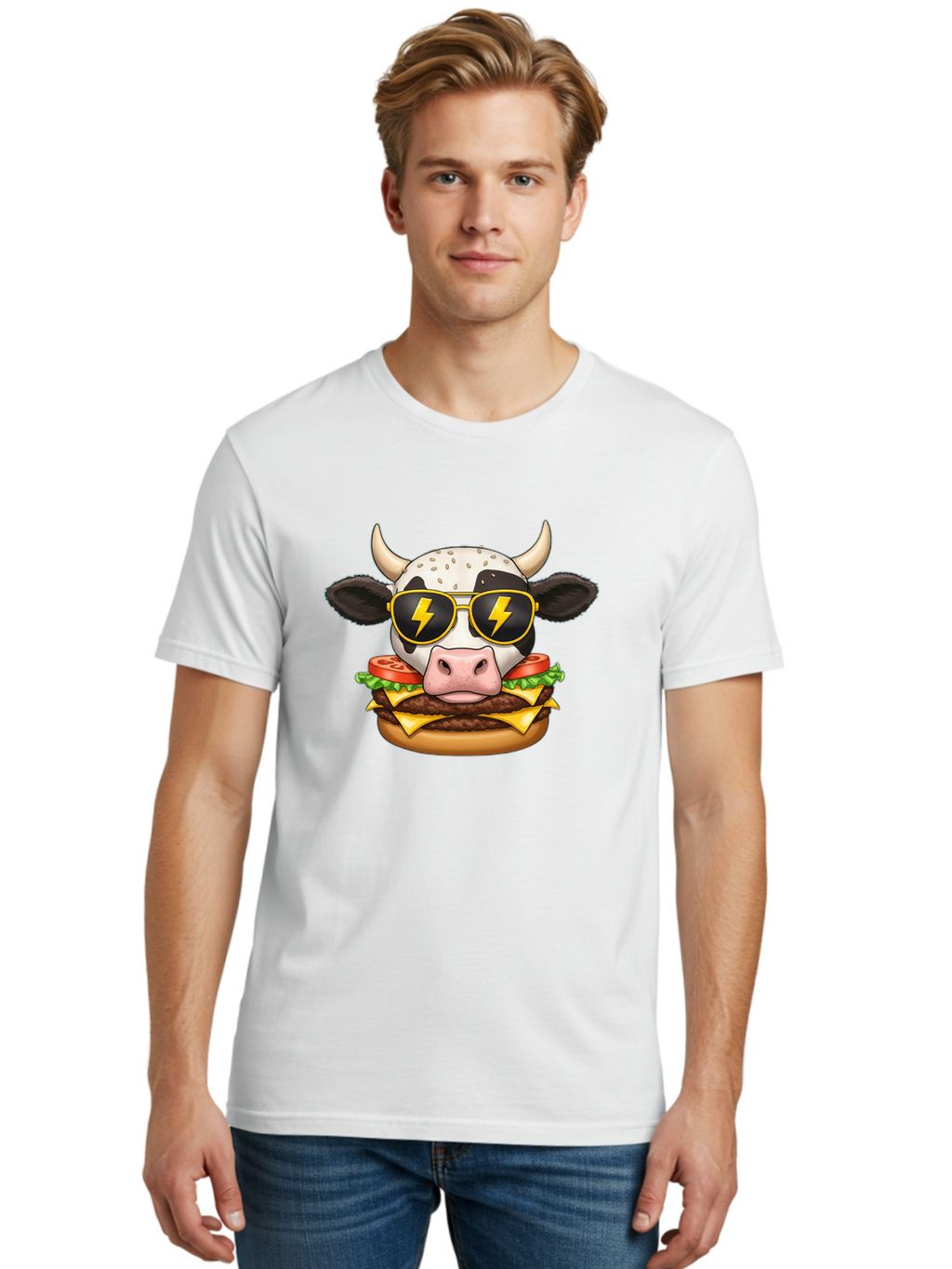 Cow-Head-Burger Men'S Graphic Tee, 100% Cotton, Comfortable Casual Summer Wear, Machine Washable, Vintage Camera, Old Camera, Antique Camera, Black Camera, Classic Photography, Photography Equipment, Nostalgic Device, Film Camera, Camera Art Bah797