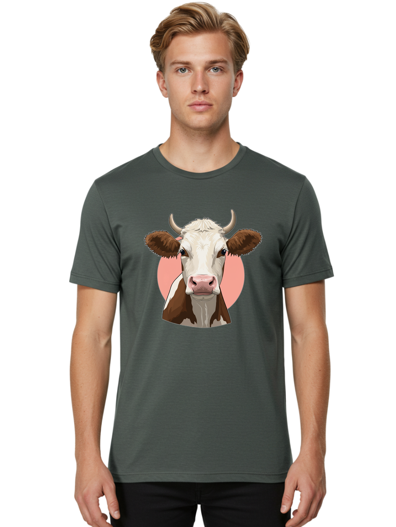 Cow-Head Men'S Graphic Tee, 100% Cotton, Comfortable Casual Summer Wear, Machine Washable, Vintage Camera, Old Camera, Antique Camera, Black Camera, Classic Photography, Photography Equipment, Nostalgic Device, Film Camera, Camera Art Bah798