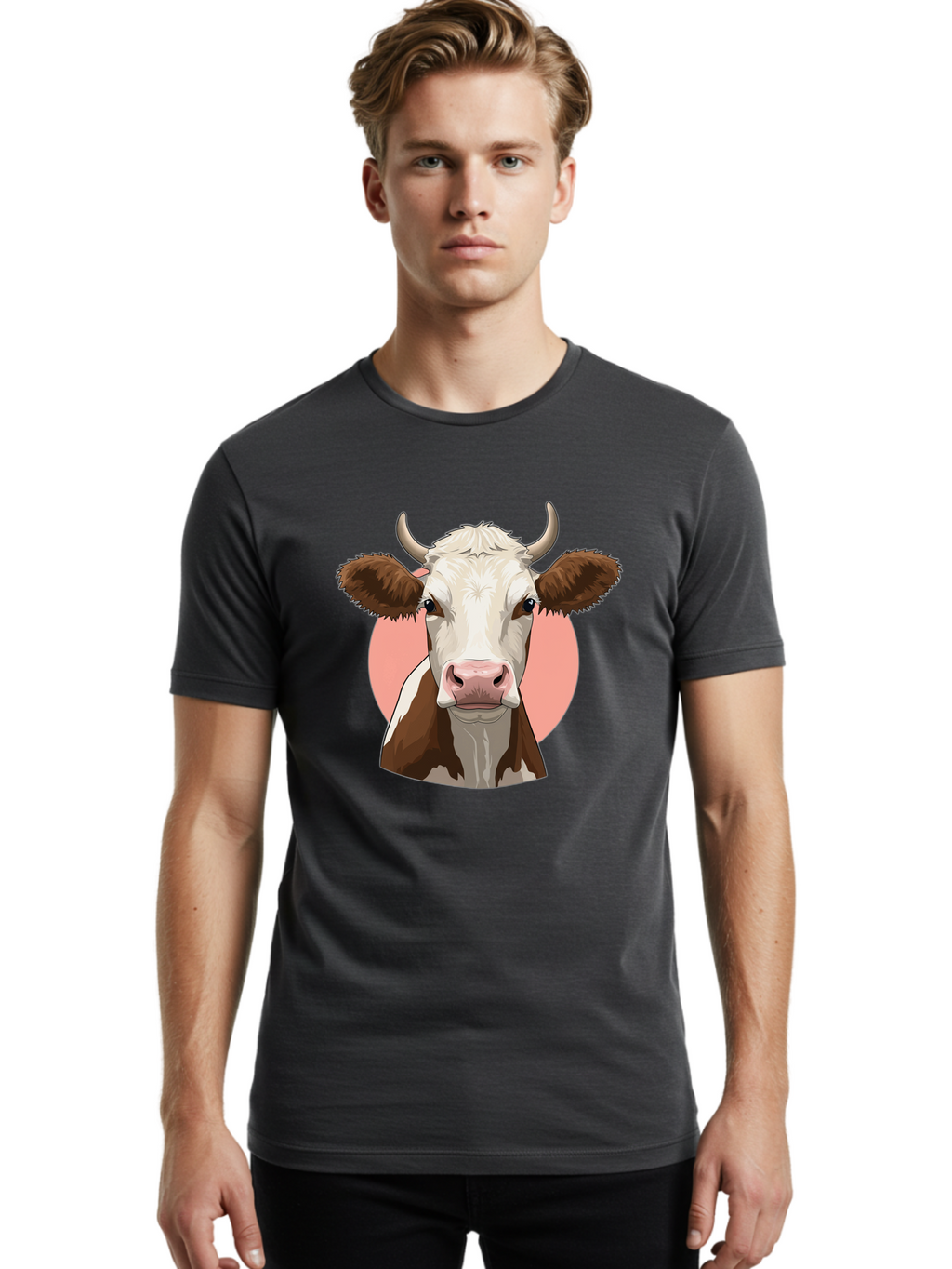 Cow-Head Men'S Graphic Tee, 100% Cotton, Comfortable Casual Summer Wear, Machine Washable, Vintage Camera, Old Camera, Antique Camera, Black Camera, Classic Photography, Photography Equipment, Nostalgic Device, Film Camera, Camera Art Bah798