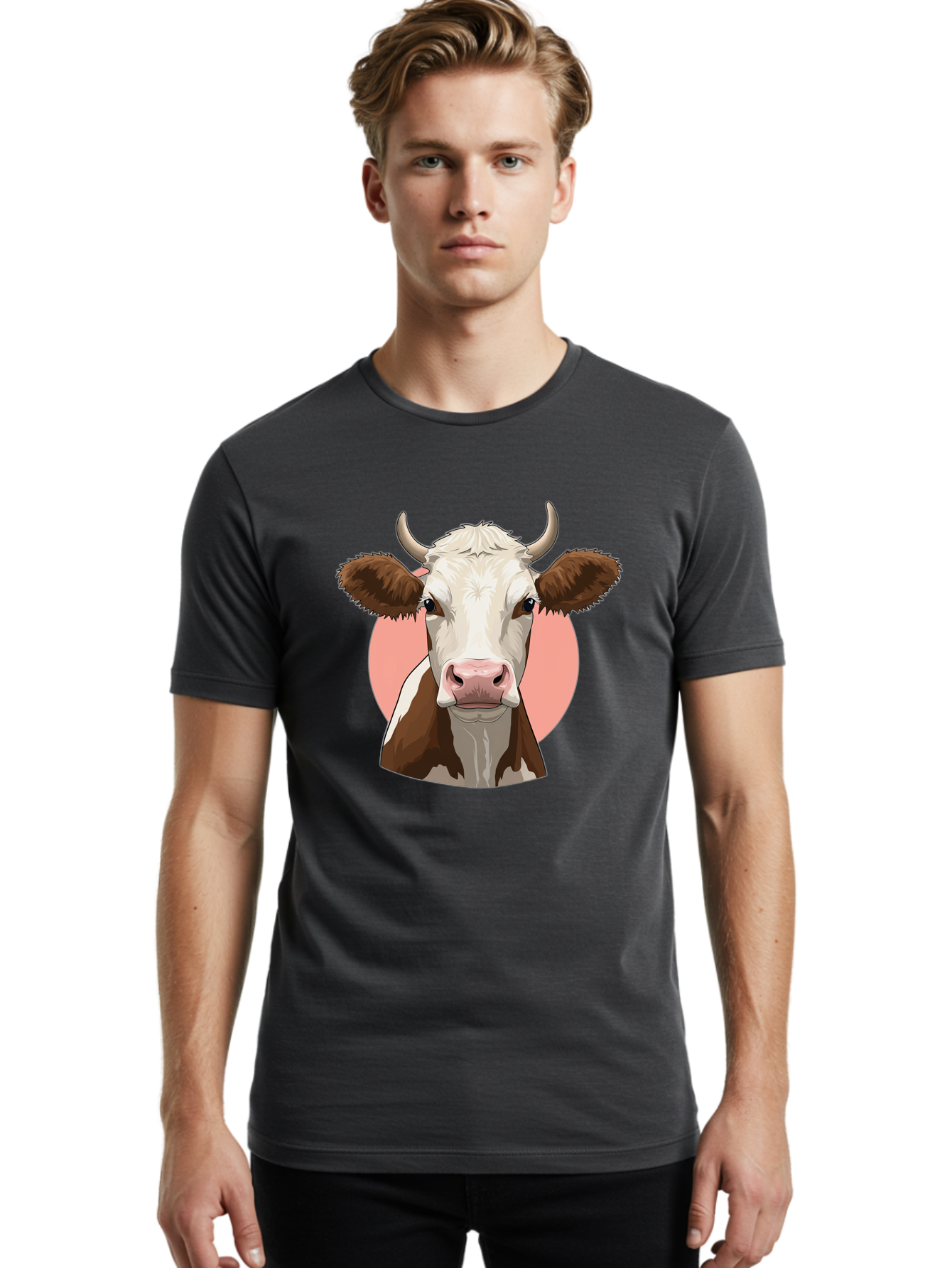Cow-Head Men'S Graphic Tee, 100% Cotton, Comfortable Casual Summer Wear, Machine Washable, Vintage Camera, Old Camera, Antique Camera, Black Camera, Classic Photography, Photography Equipment, Nostalgic Device, Film Camera, Camera Art Bah798