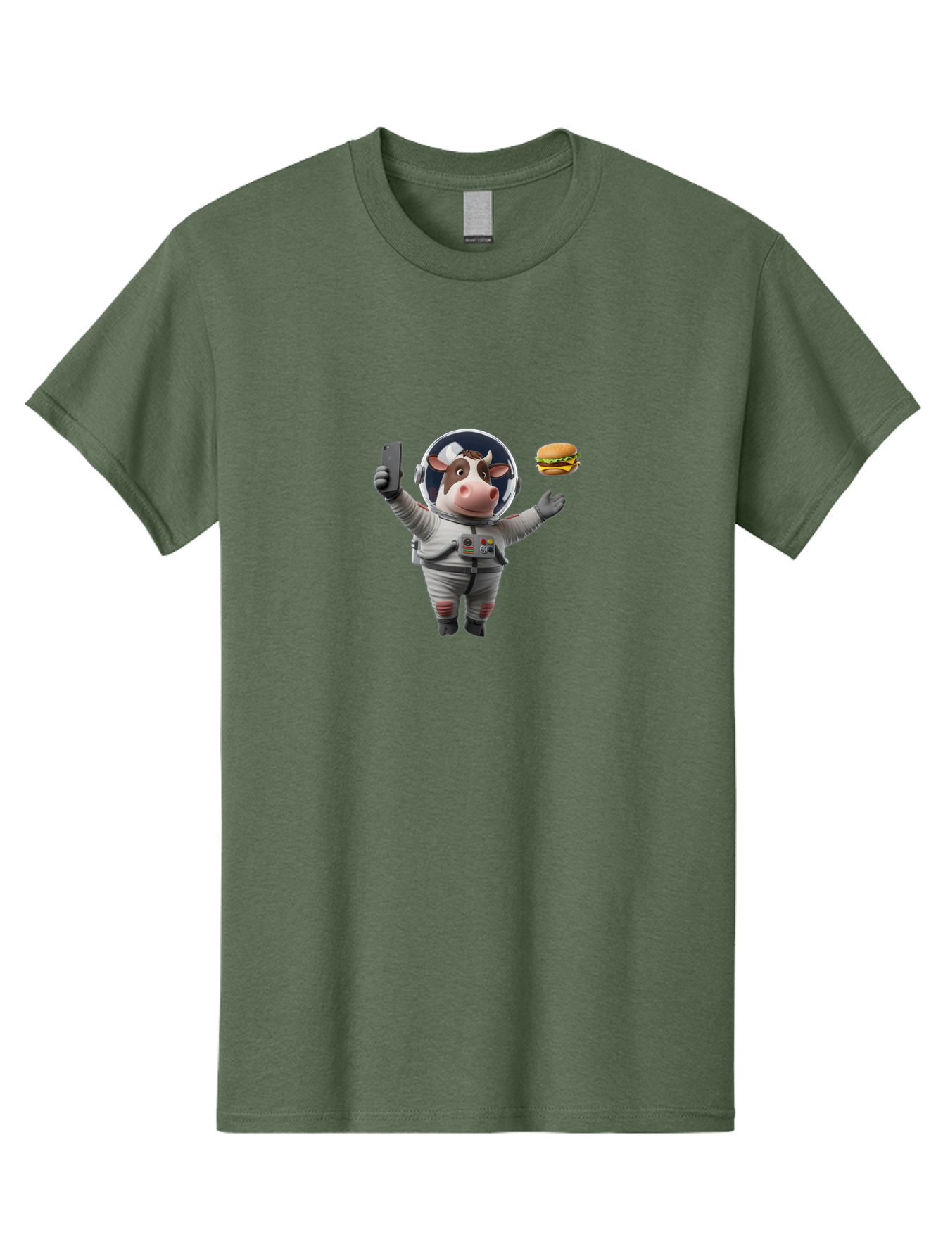 Cow-In-Space-Suit Men'S Graphic Tee, 100% Cotton, Comfortable Casual Summer Wear, Machine Washable, Vintage Camera, Old Camera, Antique Camera, Black Camera, Classic Photography, Photography Equipment, Nostalgic Device, Film Camera, Camera Art Bah801