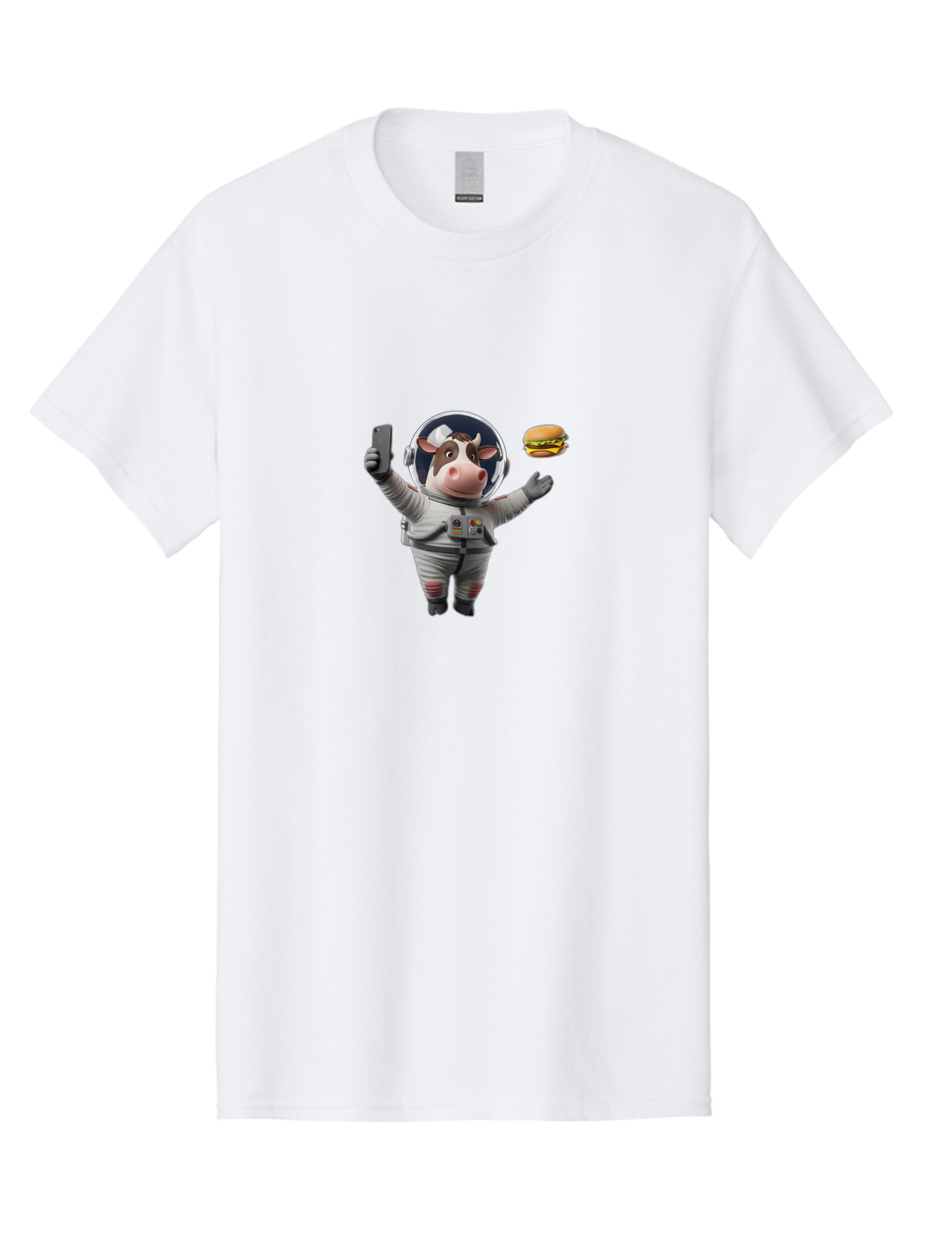 Cow-In-Space-Suit Men'S Graphic Tee, 100% Cotton, Comfortable Casual Summer Wear, Machine Washable, Vintage Camera, Old Camera, Antique Camera, Black Camera, Classic Photography, Photography Equipment, Nostalgic Device, Film Camera, Camera Art Bah801
