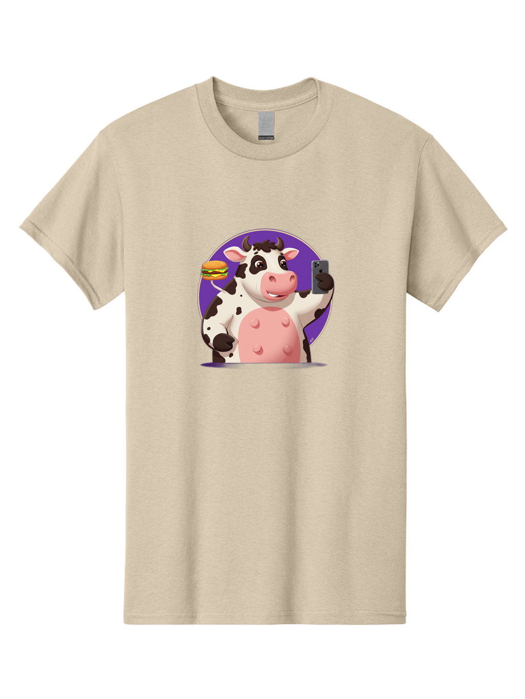 Cow-Selfie-3 Men'S Graphic Tee, 100% Cotton, Comfortable Casual Summer Wear, Machine Washable, Vintage Camera, Old Camera, Antique Camera, Black Camera, Classic Photography, Photography Equipment, Nostalgic Device, Film Camera, Camera Art Bah804