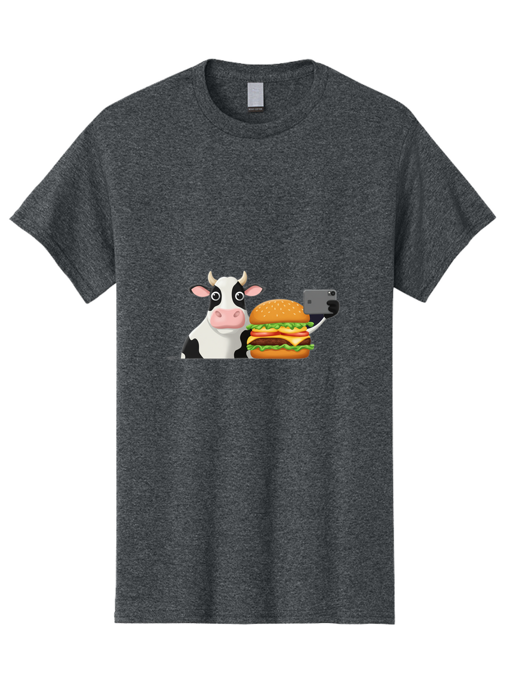 Cow-Selfie Men'S Graphic Tee, 100% Cotton, Comfortable Casual Summer Wear, Machine Washable, Vintage Camera, Old Camera, Antique Camera, Black Camera, Classic Photography, Photography Equipment, Nostalgic Device, Film Camera, Camera Art Bah809