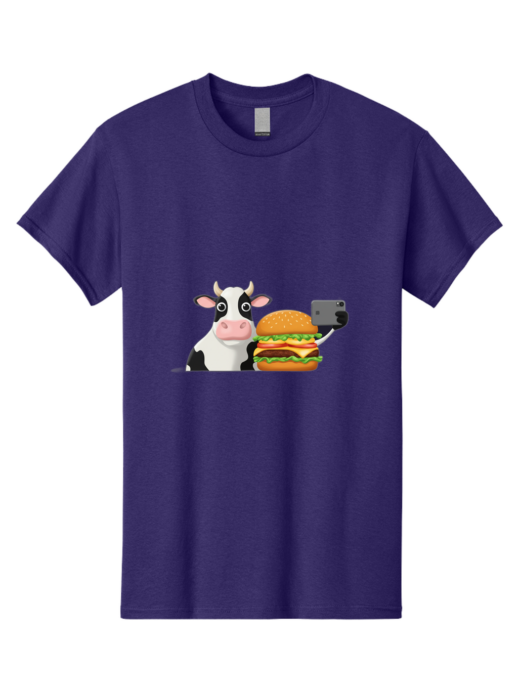 Cow-Selfie Men'S Graphic Tee, 100% Cotton, Comfortable Casual Summer Wear, Machine Washable, Vintage Camera, Old Camera, Antique Camera, Black Camera, Classic Photography, Photography Equipment, Nostalgic Device, Film Camera, Camera Art Bah809