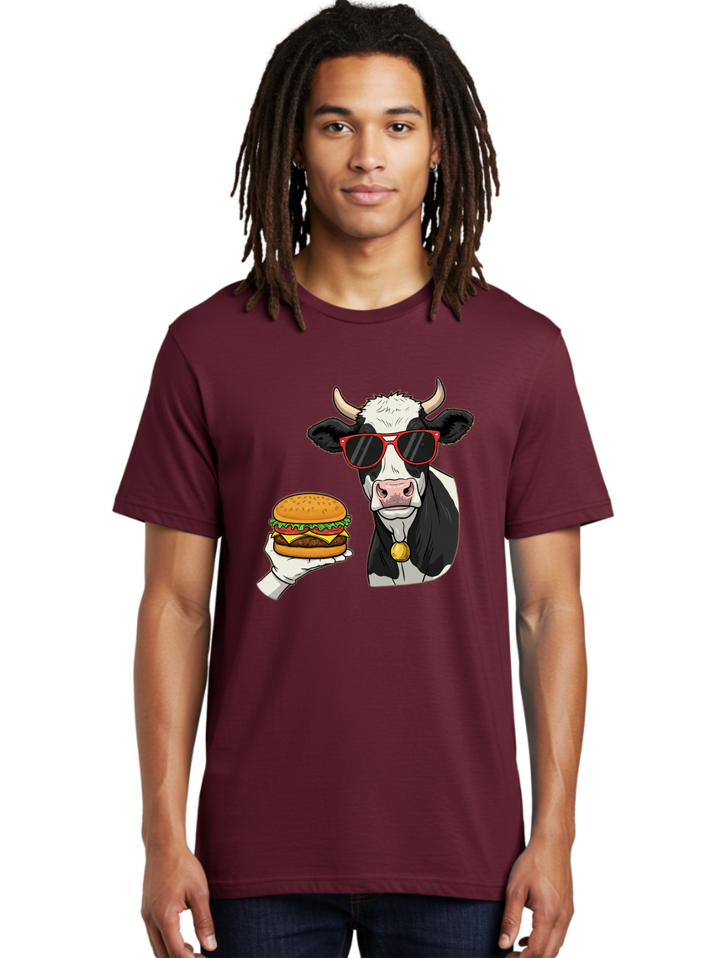 Cow-Sunglasses Men'S Graphic Tee, 100% Cotton, Comfortable Casual Summer Wear, Machine Washable, Vintage Camera, Old Camera, Antique Camera, Black Camera, Classic Photography, Photography Equipment, Nostalgic Device, Film Camera, Camera Art Bah811