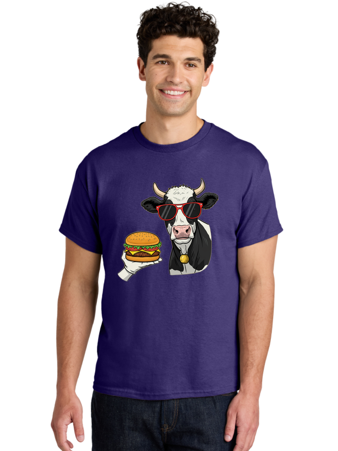 Cow-Sunglasses Men'S Graphic Tee, 100% Cotton, Comfortable Casual Summer Wear, Machine Washable, Vintage Camera, Old Camera, Antique Camera, Black Camera, Classic Photography, Photography Equipment, Nostalgic Device, Film Camera, Camera Art Bah811