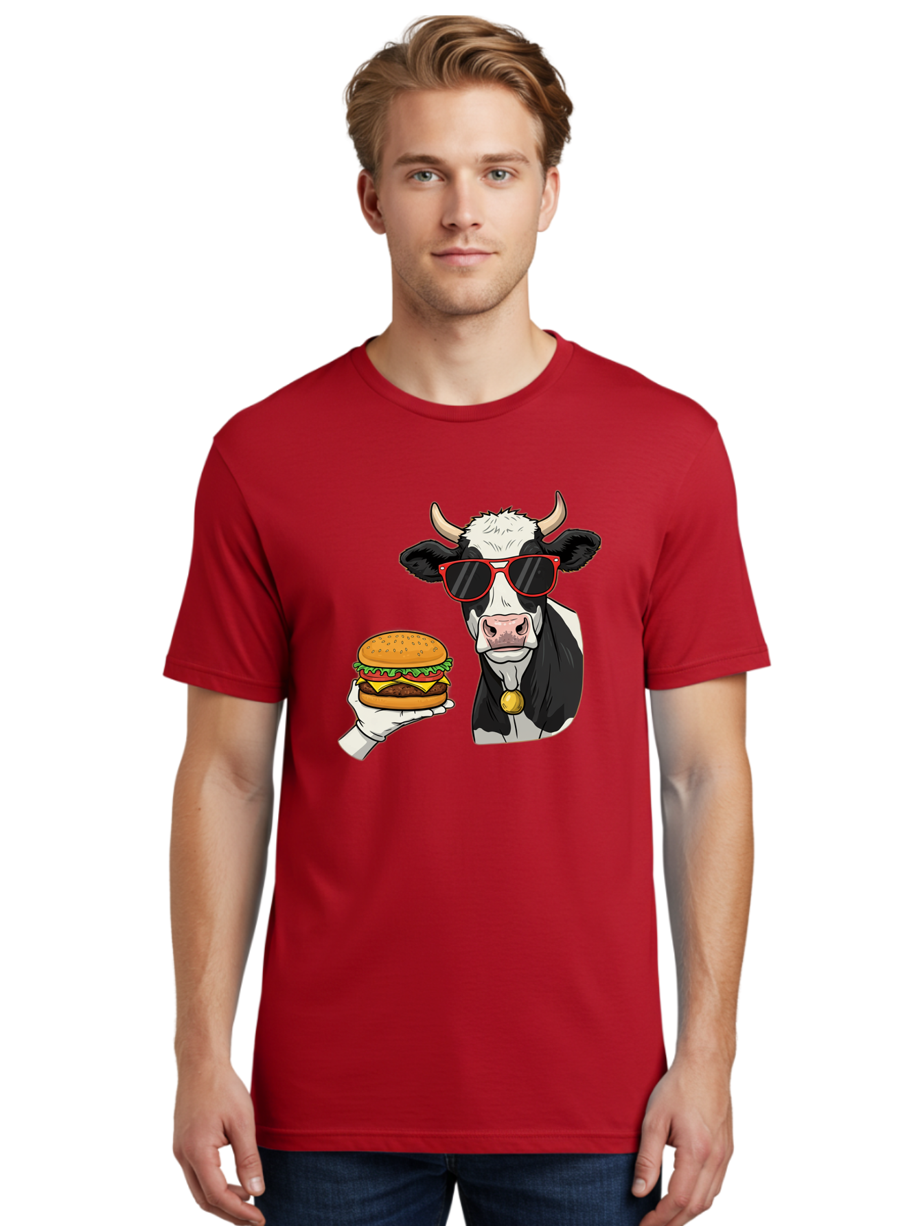 Cow-Sunglasses Men'S Graphic Tee, 100% Cotton, Comfortable Casual Summer Wear, Machine Washable, Vintage Camera, Old Camera, Antique Camera, Black Camera, Classic Photography, Photography Equipment, Nostalgic Device, Film Camera, Camera Art Bah811