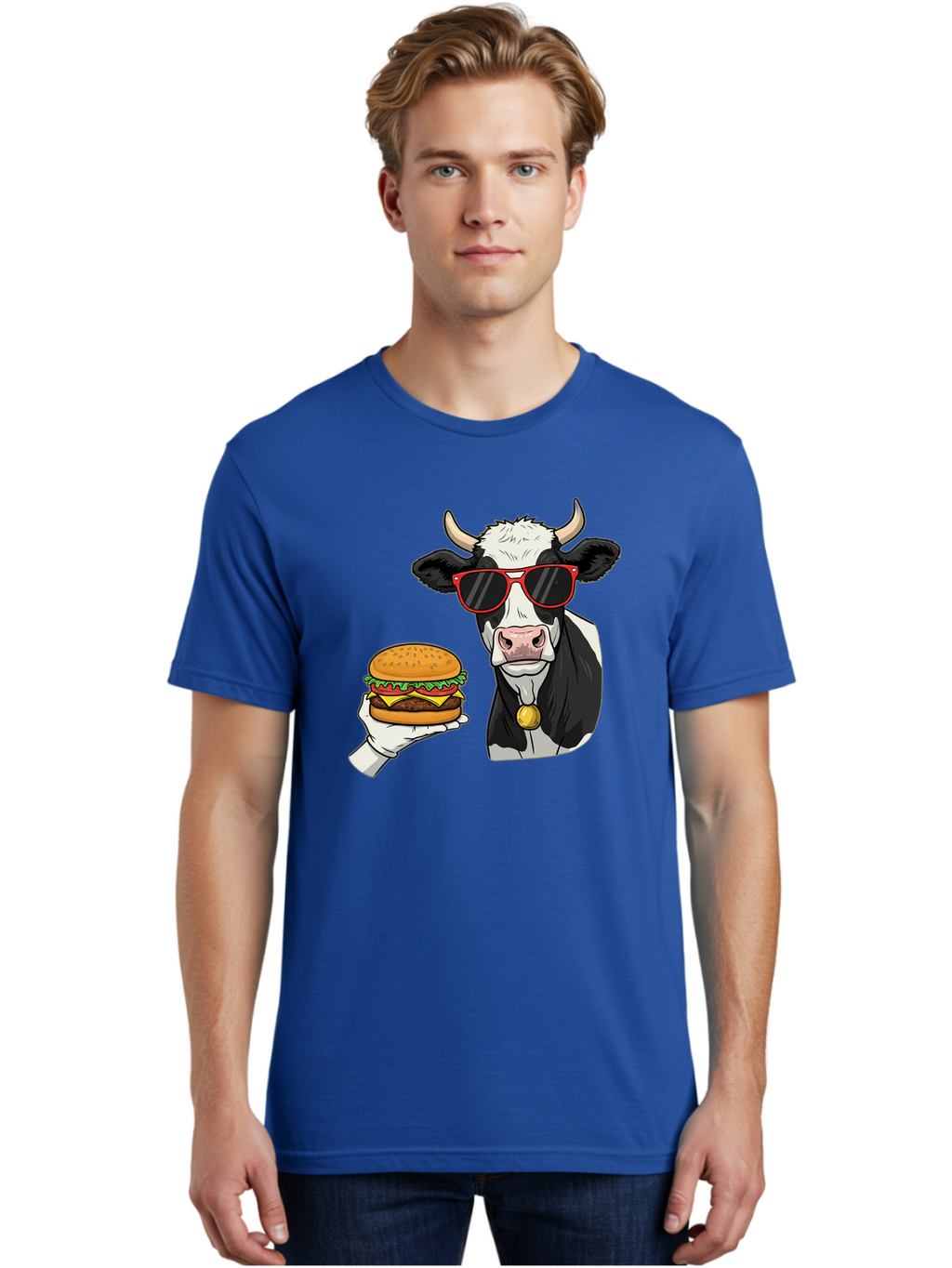 Cow-Sunglasses Men'S Graphic Tee, 100% Cotton, Comfortable Casual Summer Wear, Machine Washable, Vintage Camera, Old Camera, Antique Camera, Black Camera, Classic Photography, Photography Equipment, Nostalgic Device, Film Camera, Camera Art Bah811