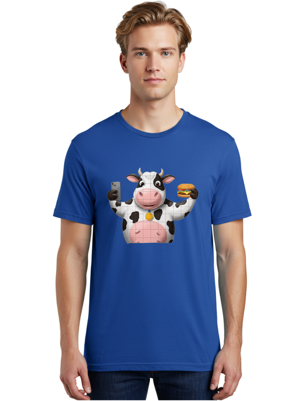 Cow-With-Burger-And-Phone Men'S Graphic Tee, 100% Cotton, Comfortable Casual Summer Wear, Machine Washable, Vintage Camera, Old Camera, Antique Camera, Black Camera, Classic Photography, Photography Equipment, Nostalgic Device, Film Camera, Bah818