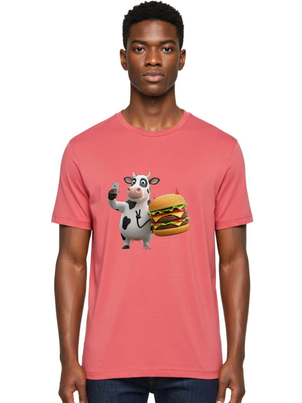 Cow-With-Burger Men'S Graphic Tee, 100% Cotton, Comfortable Casual Summer Wear, Machine Washable, Vintage Camera, Old Camera, Antique Camera, Black Camera, Classic Photography, Photography Equipment, Nostalgic Device, Film Camera, Camera Art Bah819