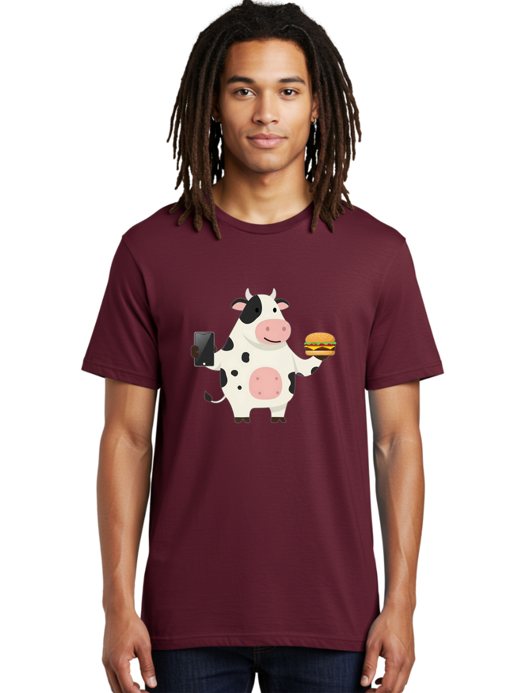 Cow-With-Hamburger Men'S Graphic Tee, 100% Cotton, Comfortable Casual Summer Wear, Machine Washable, Vintage Camera, Old Camera, Antique Camera, Black Camera, Classic Photography, Photography Equipment, Nostalgic Device, Film Camera, Bah821