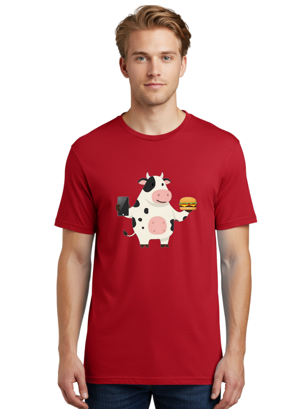 Cow-With-Hamburger Men'S Graphic Tee, 100% Cotton, Comfortable Casual Summer Wear, Machine Washable, Vintage Camera, Old Camera, Antique Camera, Black Camera, Classic Photography, Photography Equipment, Nostalgic Device, Film Camera, Bah821