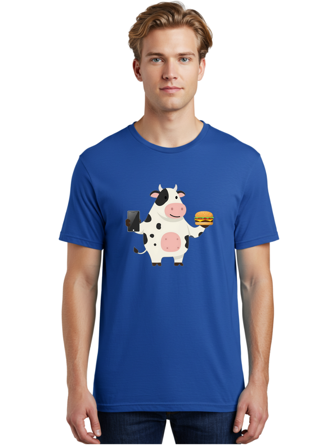 Cow-With-Hamburger Men'S Graphic Tee, 100% Cotton, Comfortable Casual Summer Wear, Machine Washable, Vintage Camera, Old Camera, Antique Camera, Black Camera, Classic Photography, Photography Equipment, Nostalgic Device, Film Camera, Bah821
