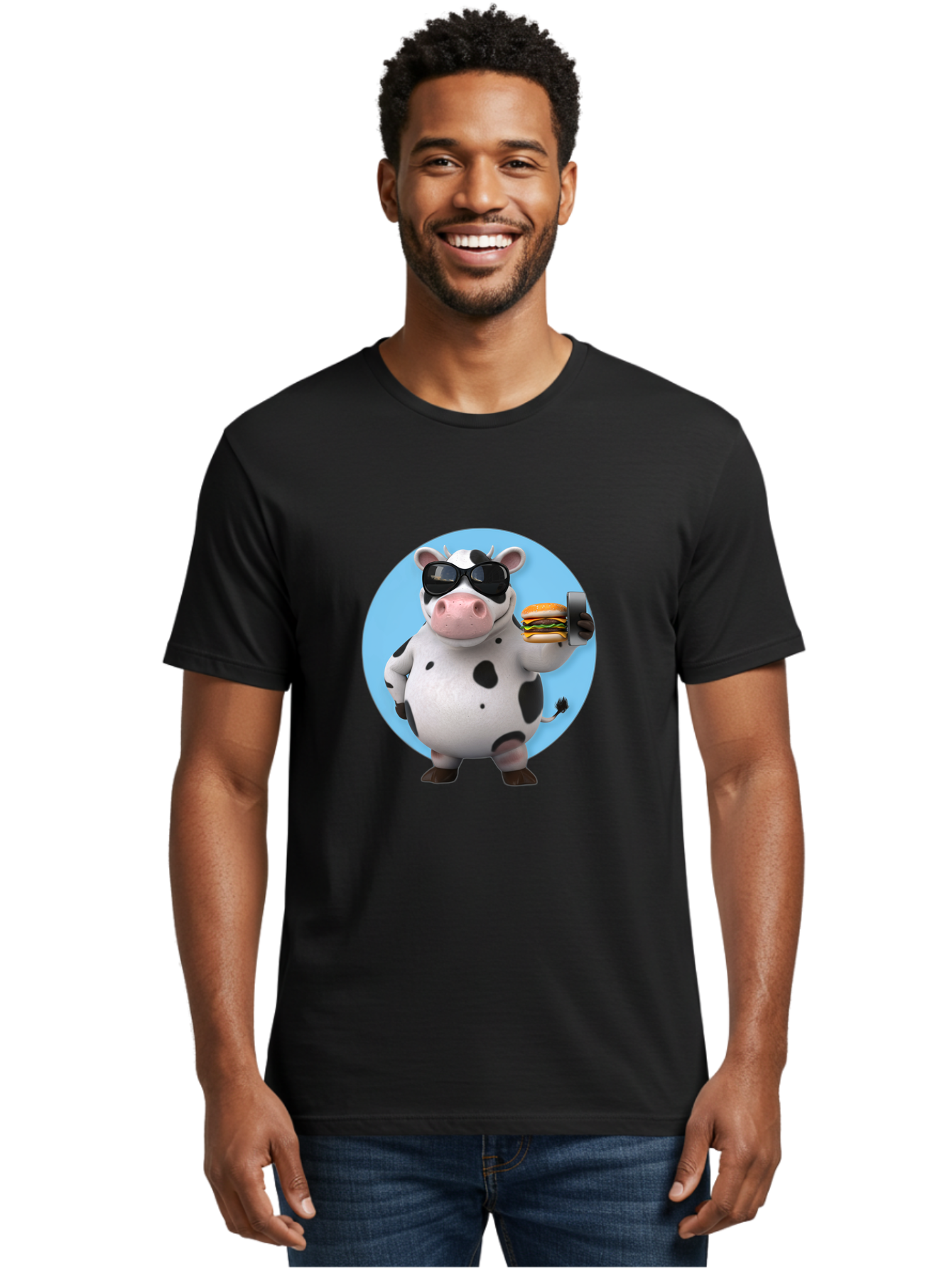Cow-With-Sunglasses Men'S Graphic Tee, 100% Cotton, Comfortable Casual Summer Wear, Machine Washable, Vintage Camera, Old Camera, Antique Camera, Black Camera, Classic Photography, Photography Equipment, Nostalgic Device, Film Camera, Bah823