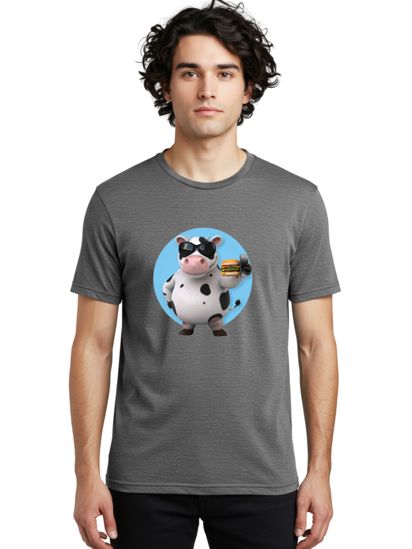 Cow-With-Sunglasses Men'S Graphic Tee, 100% Cotton, Comfortable Casual Summer Wear, Machine Washable, Vintage Camera, Old Camera, Antique Camera, Black Camera, Classic Photography, Photography Equipment, Nostalgic Device, Film Camera, Bah823