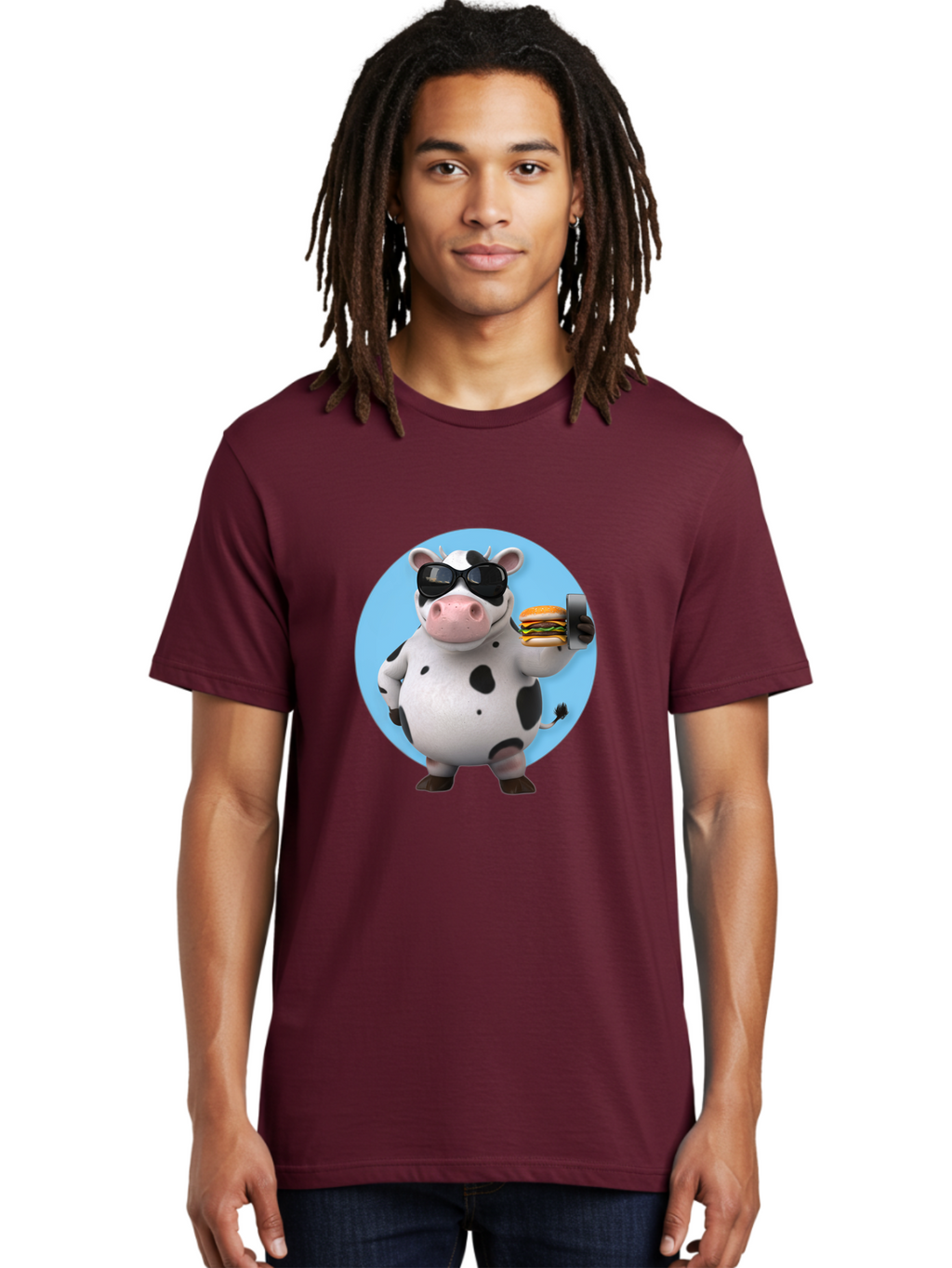 Cow-With-Sunglasses Men'S Graphic Tee, 100% Cotton, Comfortable Casual Summer Wear, Machine Washable, Vintage Camera, Old Camera, Antique Camera, Black Camera, Classic Photography, Photography Equipment, Nostalgic Device, Film Camera, Bah823