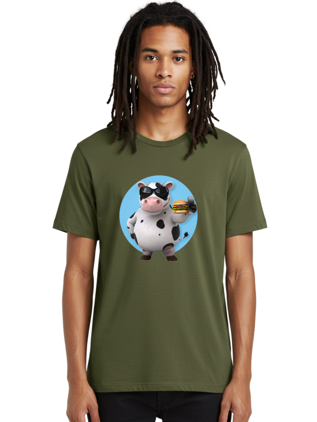 Cow-With-Sunglasses Men'S Graphic Tee, 100% Cotton, Comfortable Casual Summer Wear, Machine Washable, Vintage Camera, Old Camera, Antique Camera, Black Camera, Classic Photography, Photography Equipment, Nostalgic Device, Film Camera, Bah823