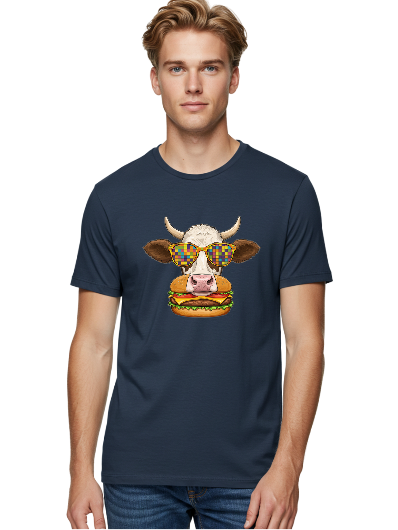 Cowburger-1 Men'S Graphic Tee, 100% Cotton, Comfortable Casual Summer Wear, Machine Washable, Vintage Camera, Old Camera, Antique Camera, Black Camera, Classic Photography, Photography Equipment, Nostalgic Device, Film Camera, Camera Art Bah824