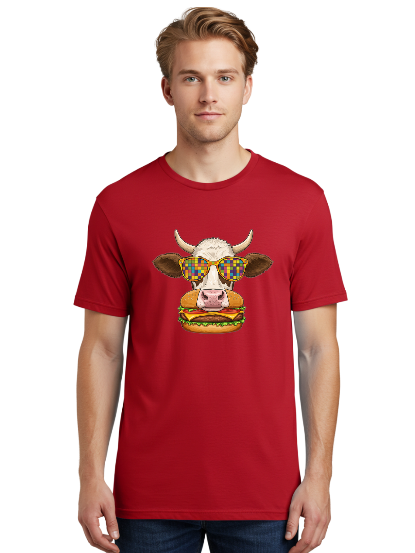 Cowburger-1 Men'S Graphic Tee, 100% Cotton, Comfortable Casual Summer Wear, Machine Washable, Vintage Camera, Old Camera, Antique Camera, Black Camera, Classic Photography, Photography Equipment, Nostalgic Device, Film Camera, Camera Art Bah824