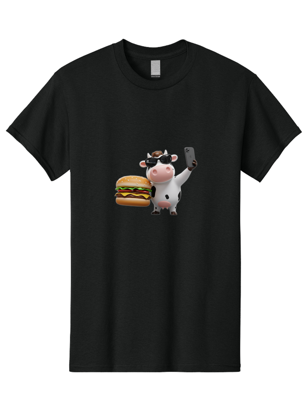 Cowburger Men'S Graphic Tee, 100% Cotton, Comfortable Casual Summer Wear, Machine Washable, Vintage Camera, Old Camera, Antique Camera, Black Camera, Classic Photography, Photography Equipment, Nostalgic Device, Film Camera, Camera Art Bah825
