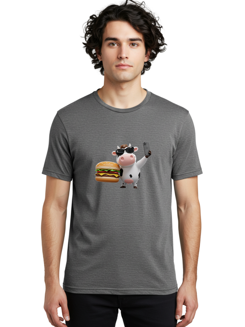 Cowburger Men'S Graphic Tee, 100% Cotton, Comfortable Casual Summer Wear, Machine Washable, Vintage Camera, Old Camera, Antique Camera, Black Camera, Classic Photography, Photography Equipment, Nostalgic Device, Film Camera, Camera Art Bah825
