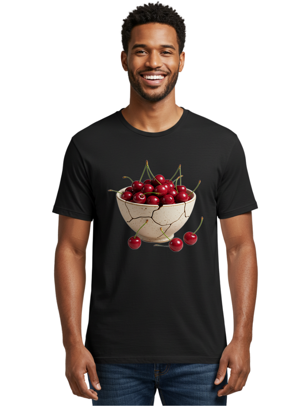Cracked-Bowl-Of-Cherries Men'S Graphic Tee, 100% Cotton, Comfortable Casual Summer Wear, Machine Washable, Vintage Camera, Old Camera, Antique Camera, Black Camera, Classic Photography, Photography Equipment, Nostalgic Device, Film Camera, Bah828