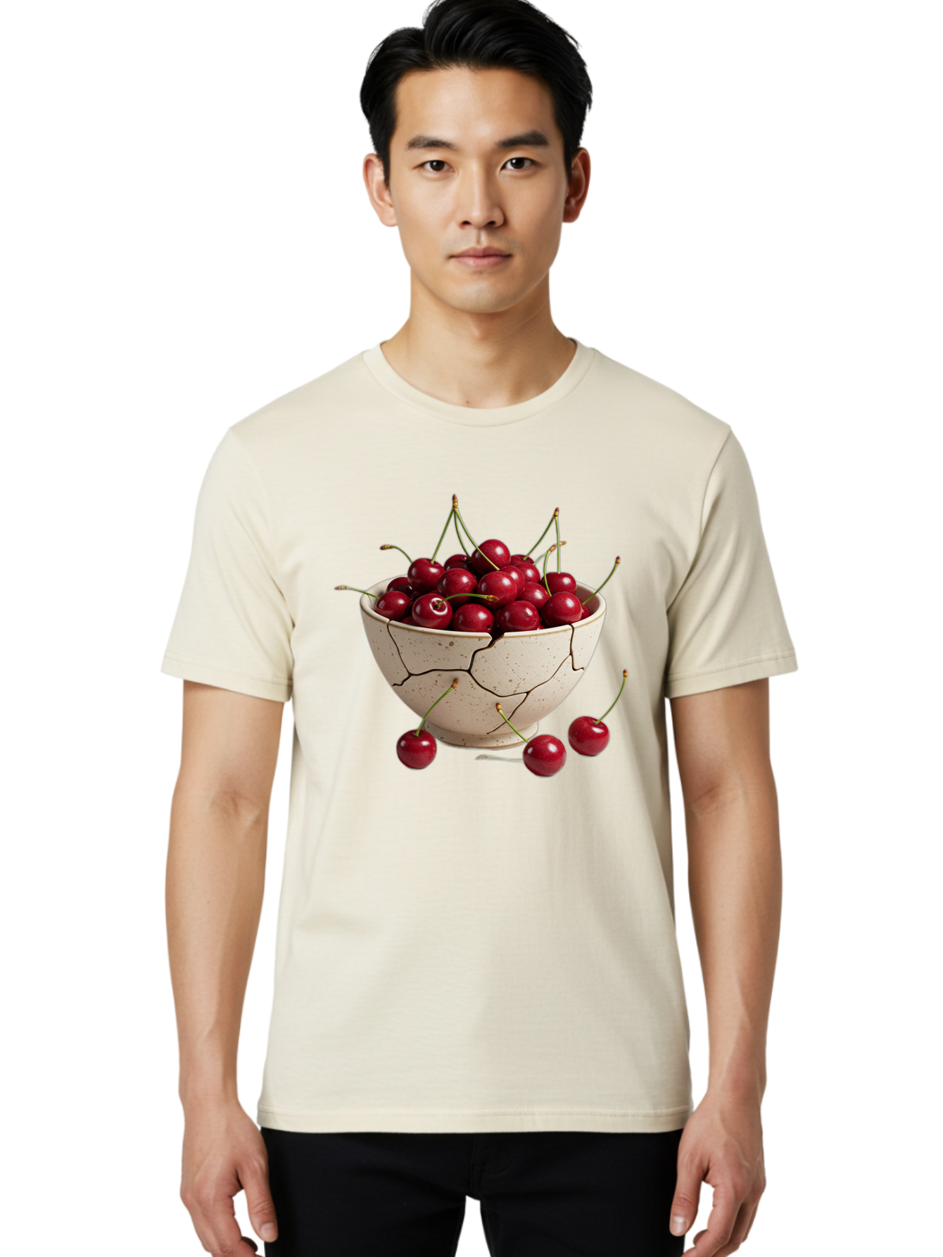 Cracked-Bowl-Of-Cherries Men'S Graphic Tee, 100% Cotton, Comfortable Casual Summer Wear, Machine Washable, Vintage Camera, Old Camera, Antique Camera, Black Camera, Classic Photography, Photography Equipment, Nostalgic Device, Film Camera, Bah828