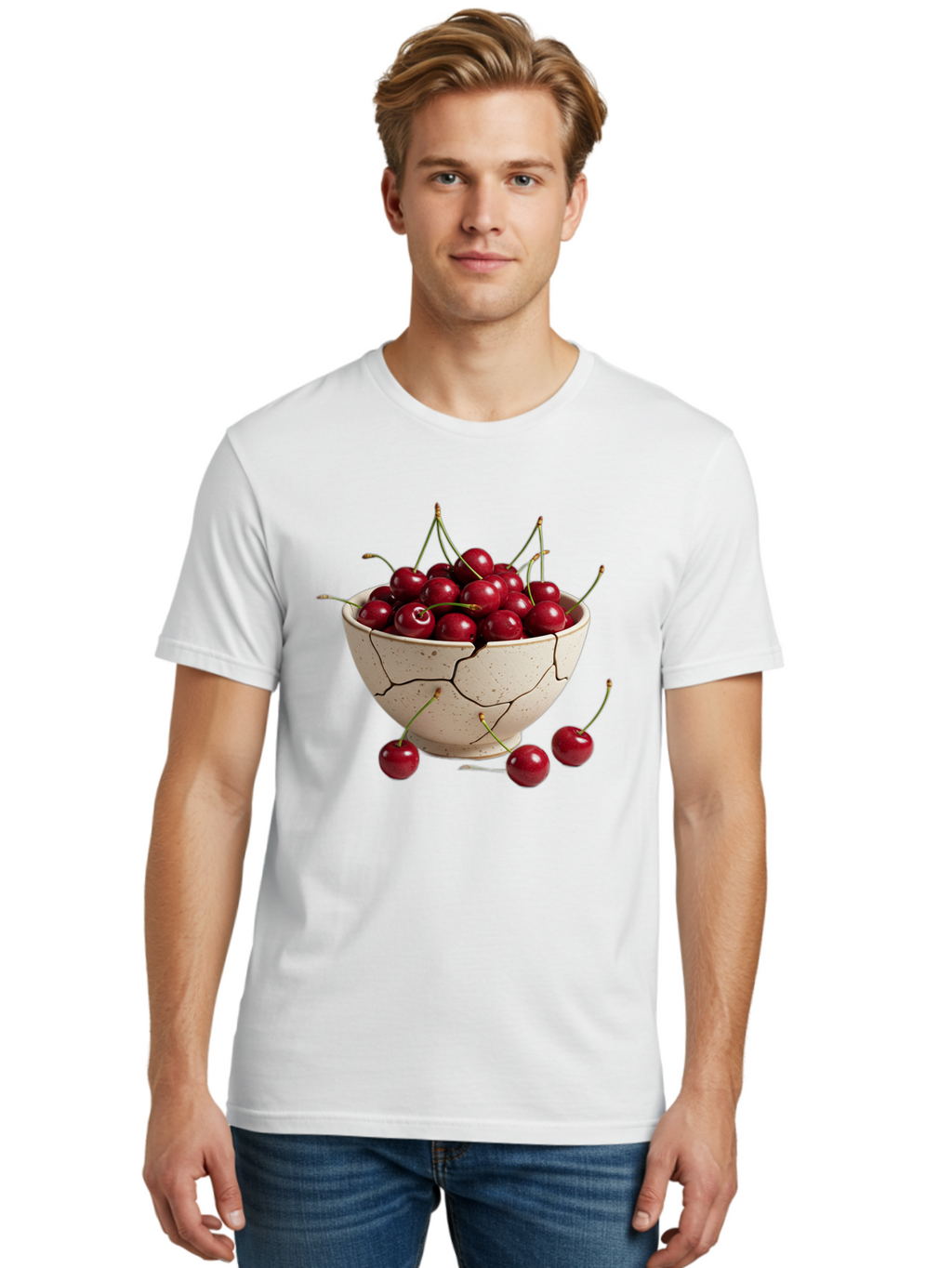 Cracked-Bowl-Of-Cherries Men'S Graphic Tee, 100% Cotton, Comfortable Casual Summer Wear, Machine Washable, Vintage Camera, Old Camera, Antique Camera, Black Camera, Classic Photography, Photography Equipment, Nostalgic Device, Film Camera, Bah828