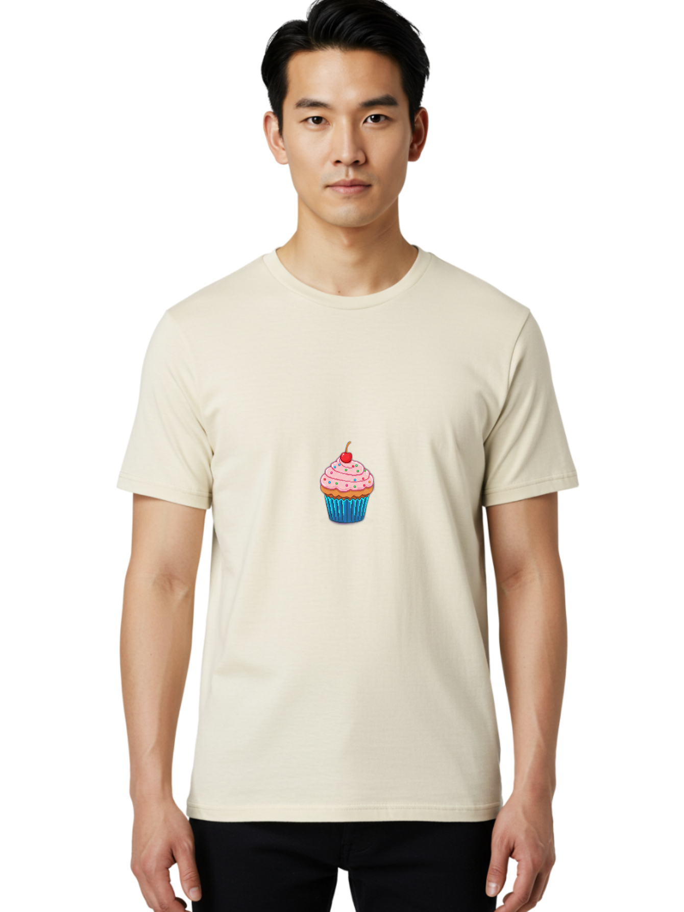 Cupcake-1 Men'S Graphic Tee, 100% Cotton, Comfortable Casual Summer Wear, Machine Washable, Vintage Camera, Old Camera, Antique Camera, Black Camera, Classic Photography, Photography Equipment, Nostalgic Device, Film Camera, Camera Art Bah839