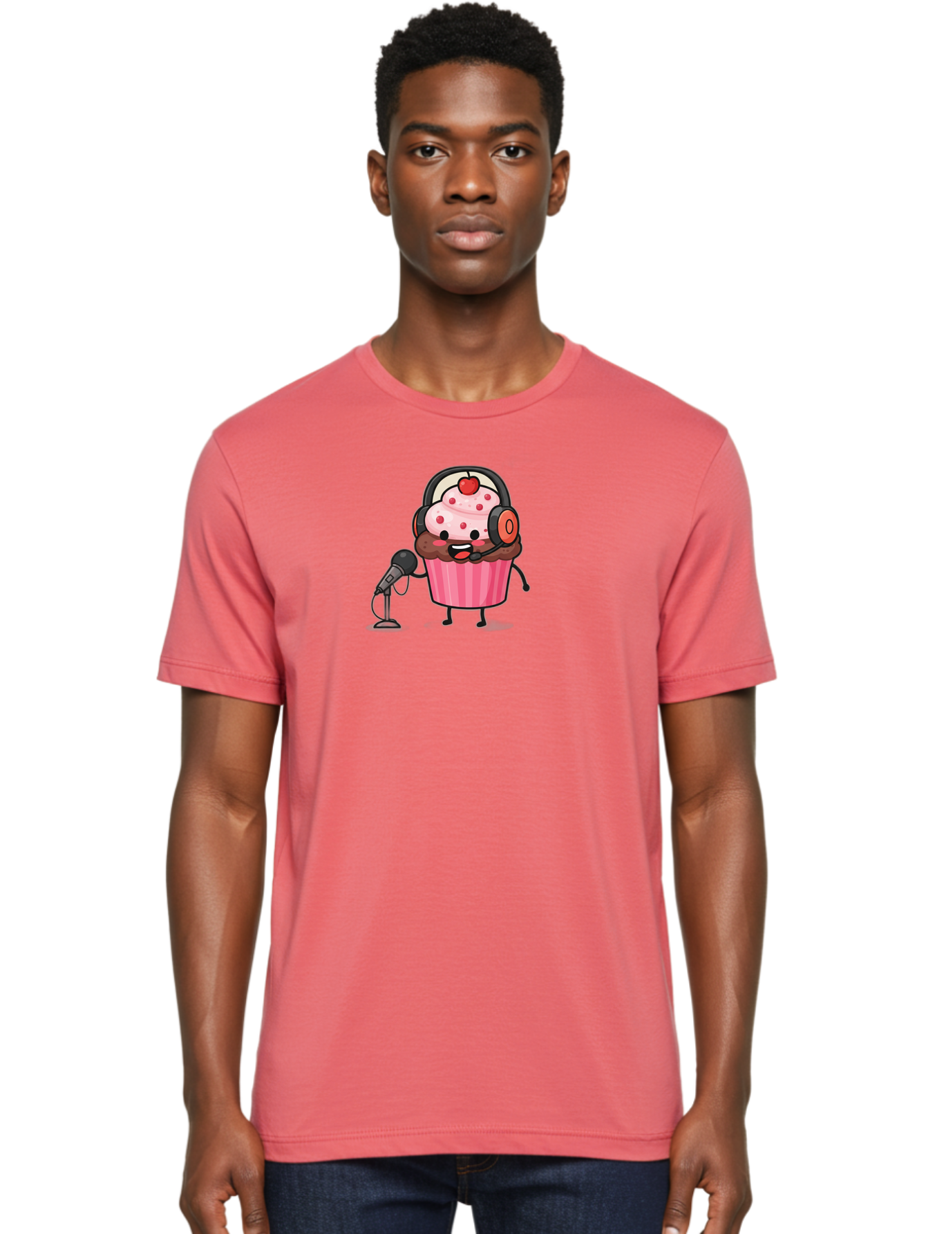 Cupcake-3 Men'S Graphic Tee, 100% Cotton, Comfortable Casual Summer Wear, Machine Washable, Vintage Camera, Old Camera, Antique Camera, Black Camera, Classic Photography, Photography Equipment, Nostalgic Device, Film Camera, Camera Art Bah841
