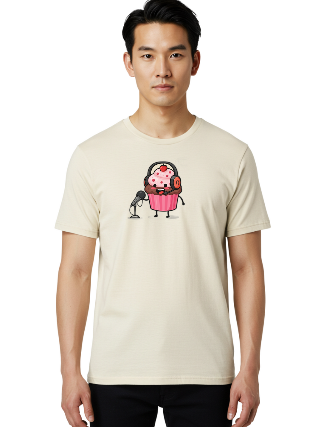 Cupcake-3 Men'S Graphic Tee, 100% Cotton, Comfortable Casual Summer Wear, Machine Washable, Vintage Camera, Old Camera, Antique Camera, Black Camera, Classic Photography, Photography Equipment, Nostalgic Device, Film Camera, Camera Art Bah841