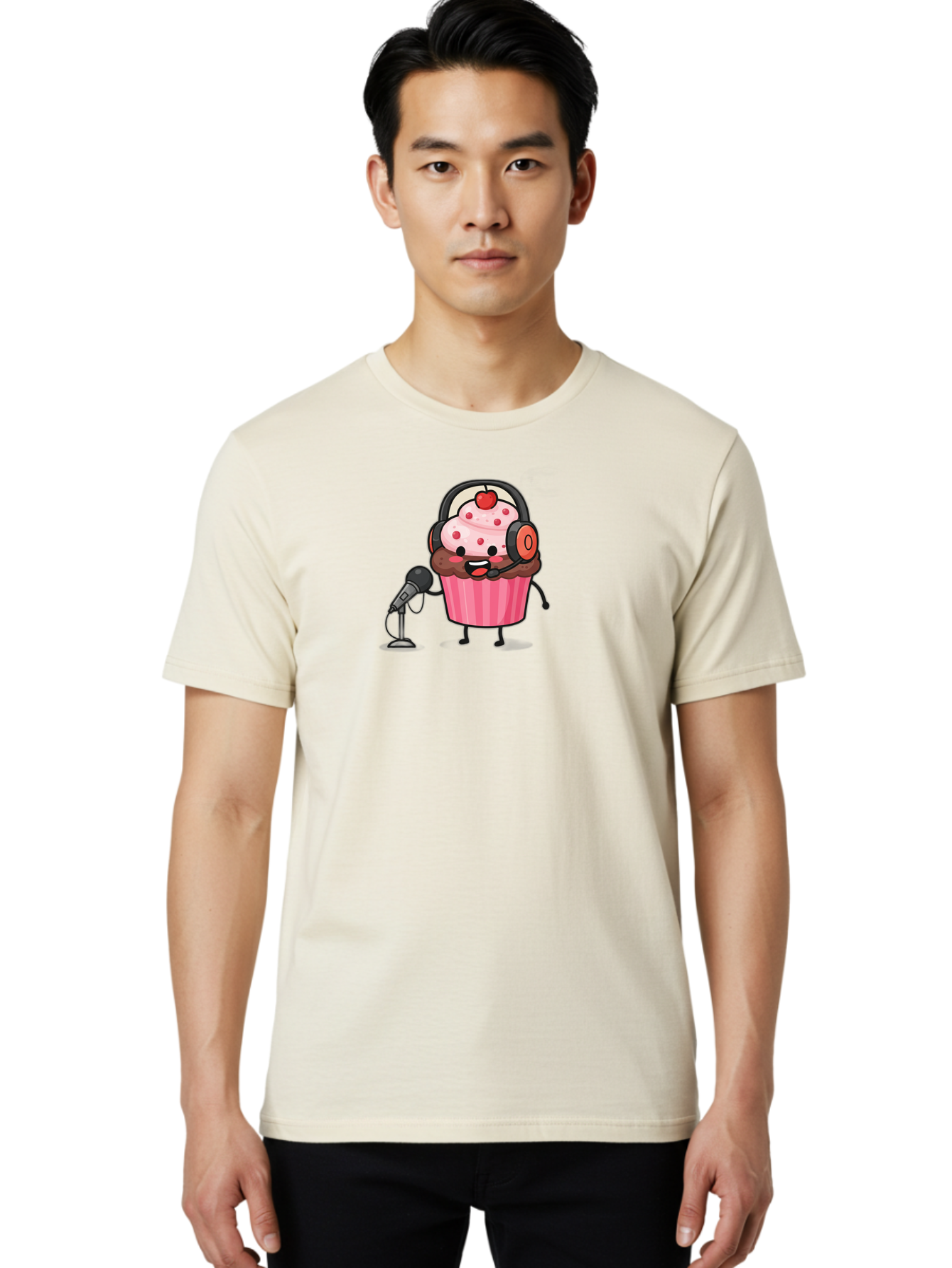Cupcake-3 Men'S Graphic Tee, 100% Cotton, Comfortable Casual Summer Wear, Machine Washable, Vintage Camera, Old Camera, Antique Camera, Black Camera, Classic Photography, Photography Equipment, Nostalgic Device, Film Camera, Camera Art Bah841