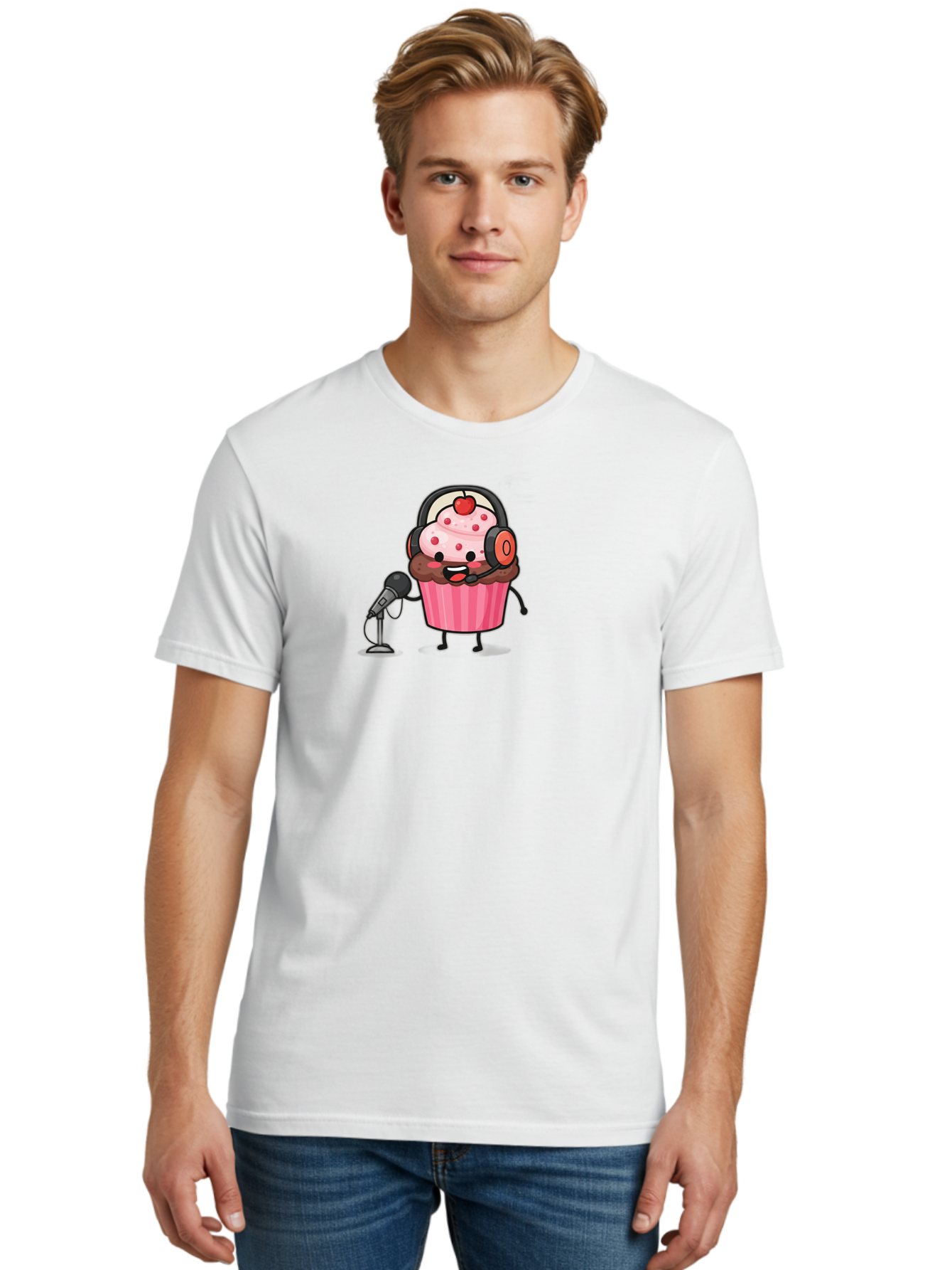 Cupcake-3 Men'S Graphic Tee, 100% Cotton, Comfortable Casual Summer Wear, Machine Washable, Vintage Camera, Old Camera, Antique Camera, Black Camera, Classic Photography, Photography Equipment, Nostalgic Device, Film Camera, Camera Art Bah841