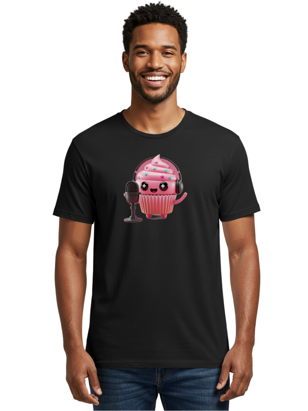 Cupcake-4 Men'S Graphic Tee, 100% Cotton, Comfortable Casual Summer Wear, Machine Washable, Vintage Camera, Old Camera, Antique Camera, Black Camera, Classic Photography, Photography Equipment, Nostalgic Device, Film Camera, Camera Art Bah842