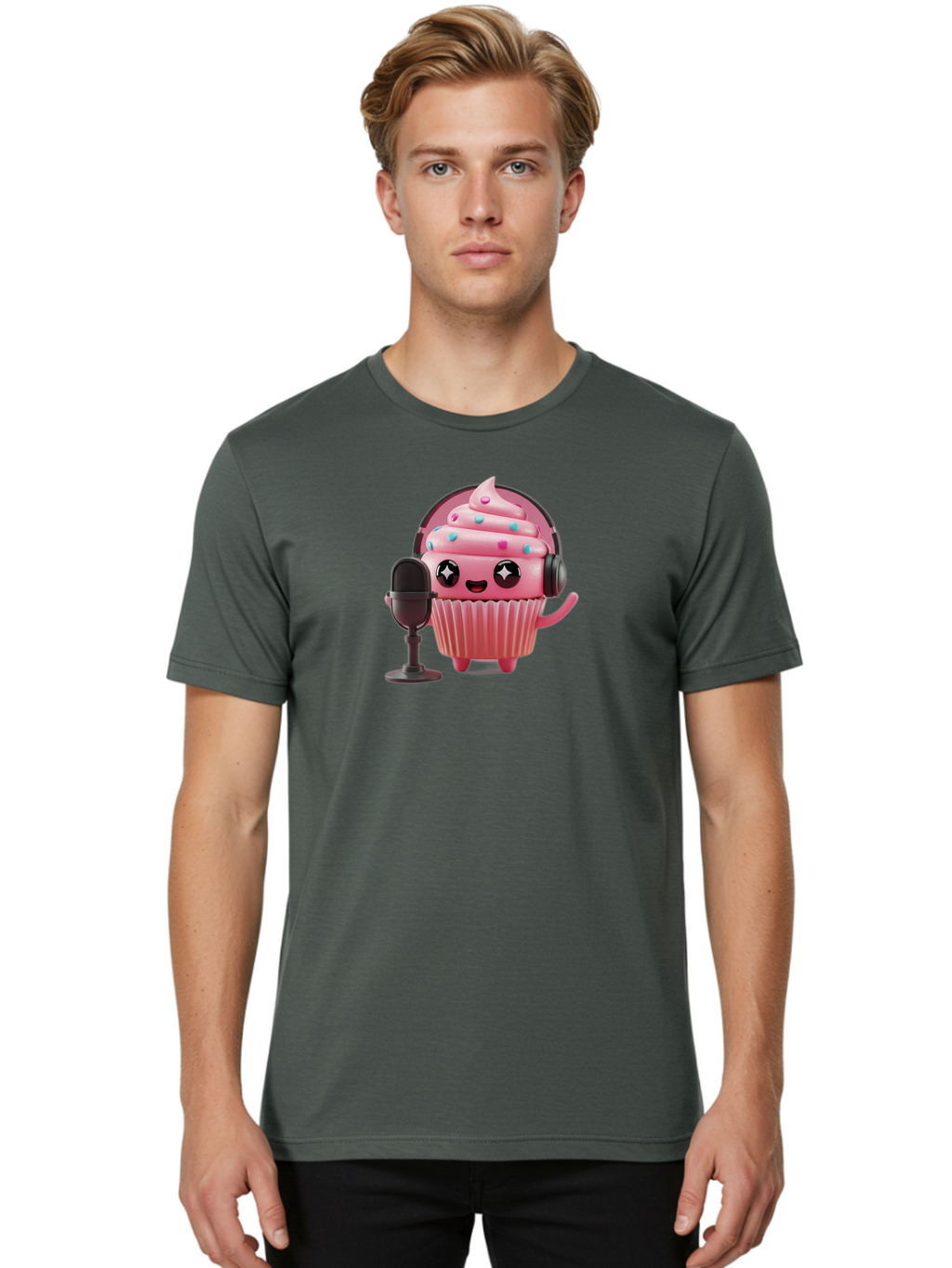 Cupcake-4 Men'S Graphic Tee, 100% Cotton, Comfortable Casual Summer Wear, Machine Washable, Vintage Camera, Old Camera, Antique Camera, Black Camera, Classic Photography, Photography Equipment, Nostalgic Device, Film Camera, Camera Art Bah842