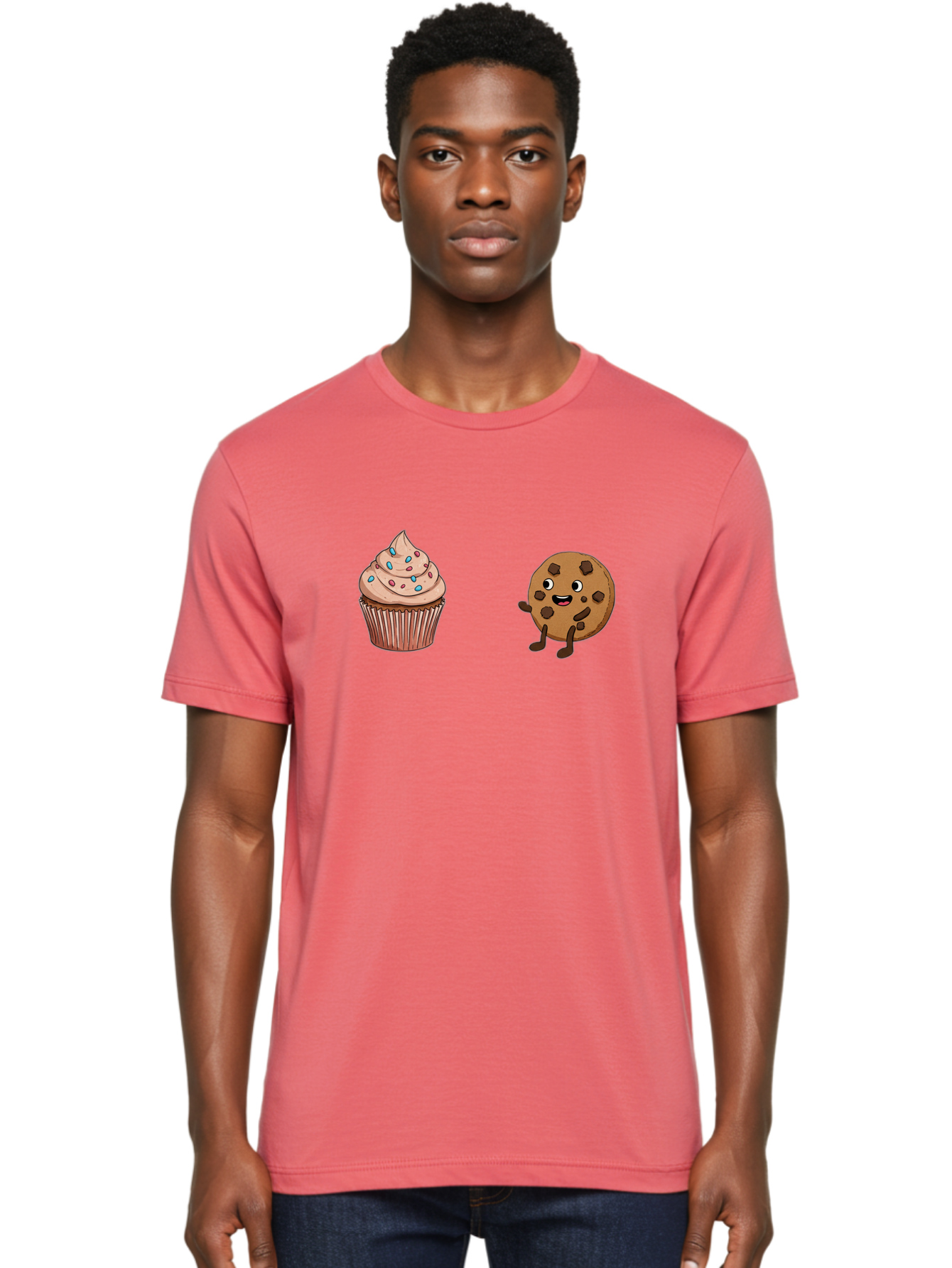 Cupcake-And-Cookie-1 Men'S Graphic Tee, 100% Cotton, Comfortable Casual Summer Wear, Machine Washable, Vintage Camera, Old Camera, Antique Camera, Black Camera, Classic Photography, Photography Equipment, Nostalgic Device, Film Camera, Bah843
