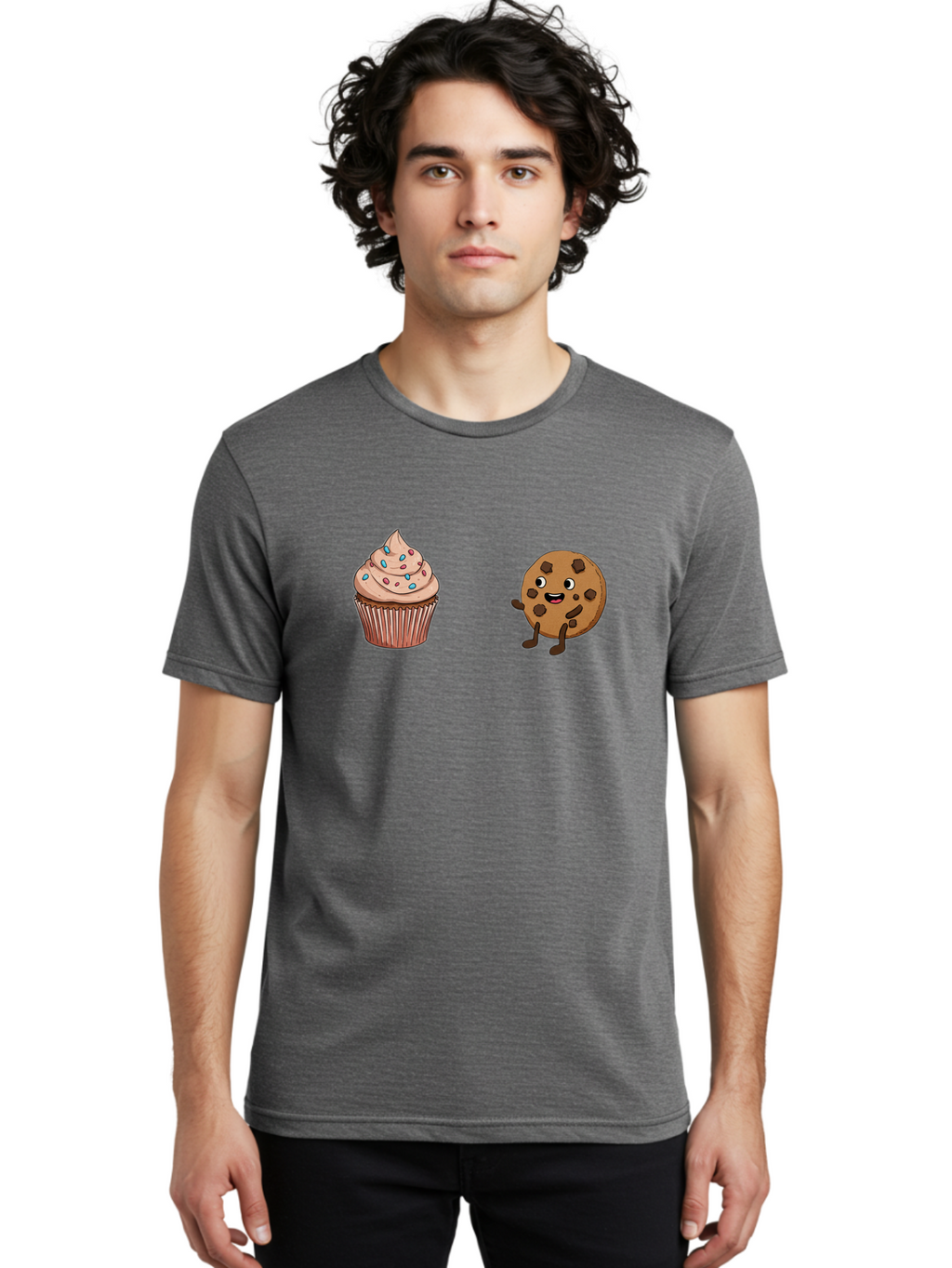 Cupcake-And-Cookie-1 Men'S Graphic Tee, 100% Cotton, Comfortable Casual Summer Wear, Machine Washable, Vintage Camera, Old Camera, Antique Camera, Black Camera, Classic Photography, Photography Equipment, Nostalgic Device, Film Camera, Bah843