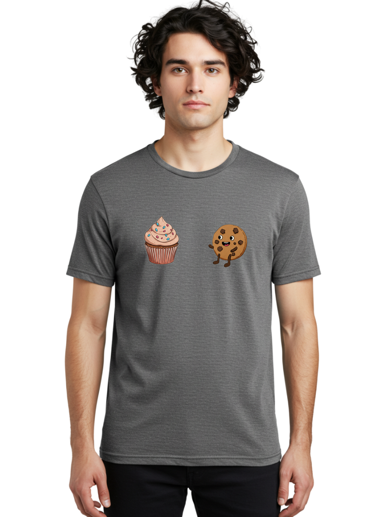 Cupcake-And-Cookie-1 Men'S Graphic Tee, 100% Cotton, Comfortable Casual Summer Wear, Machine Washable, Vintage Camera, Old Camera, Antique Camera, Black Camera, Classic Photography, Photography Equipment, Nostalgic Device, Film Camera, Bah843