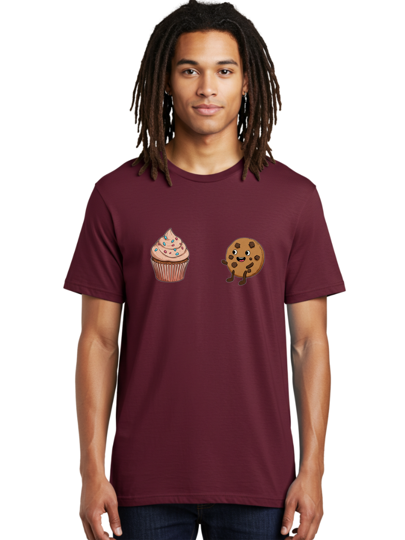 Cupcake-And-Cookie-1 Men'S Graphic Tee, 100% Cotton, Comfortable Casual Summer Wear, Machine Washable, Vintage Camera, Old Camera, Antique Camera, Black Camera, Classic Photography, Photography Equipment, Nostalgic Device, Film Camera, Bah843