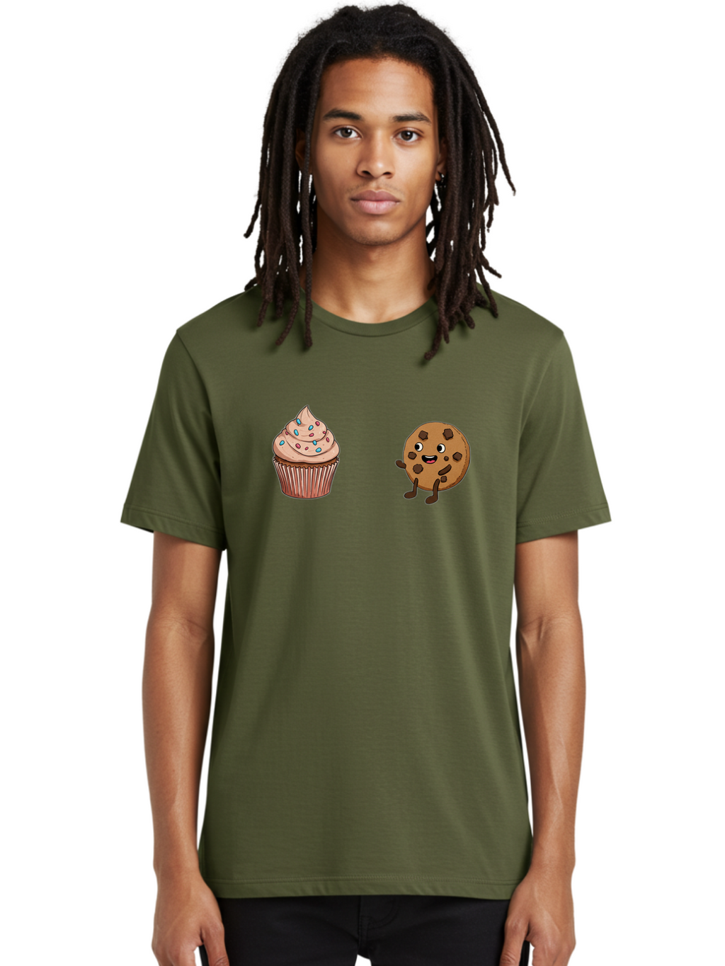 Cupcake-And-Cookie-1 Men'S Graphic Tee, 100% Cotton, Comfortable Casual Summer Wear, Machine Washable, Vintage Camera, Old Camera, Antique Camera, Black Camera, Classic Photography, Photography Equipment, Nostalgic Device, Film Camera, Bah843