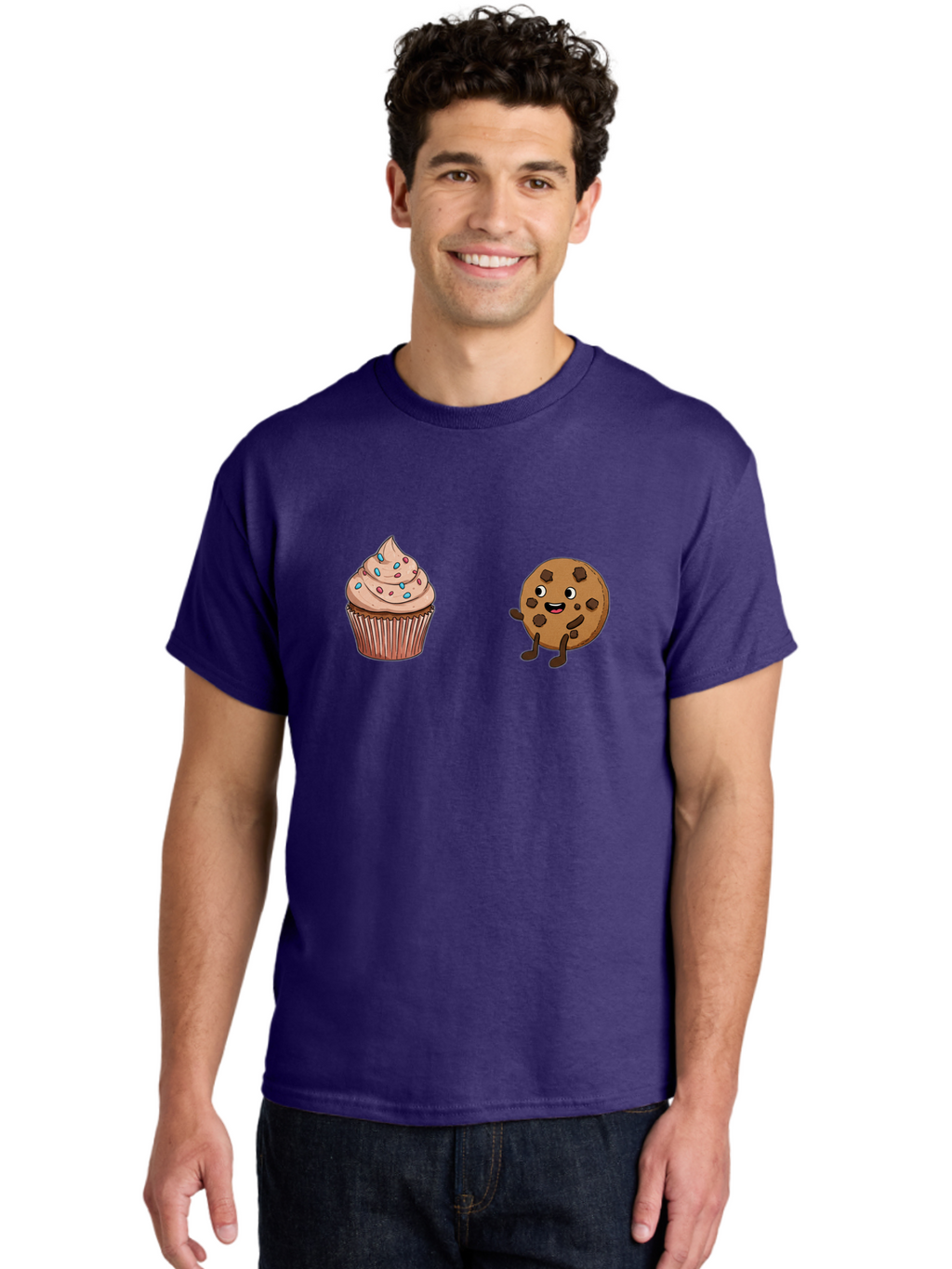 Cupcake-And-Cookie-1 Men'S Graphic Tee, 100% Cotton, Comfortable Casual Summer Wear, Machine Washable, Vintage Camera, Old Camera, Antique Camera, Black Camera, Classic Photography, Photography Equipment, Nostalgic Device, Film Camera, Bah843