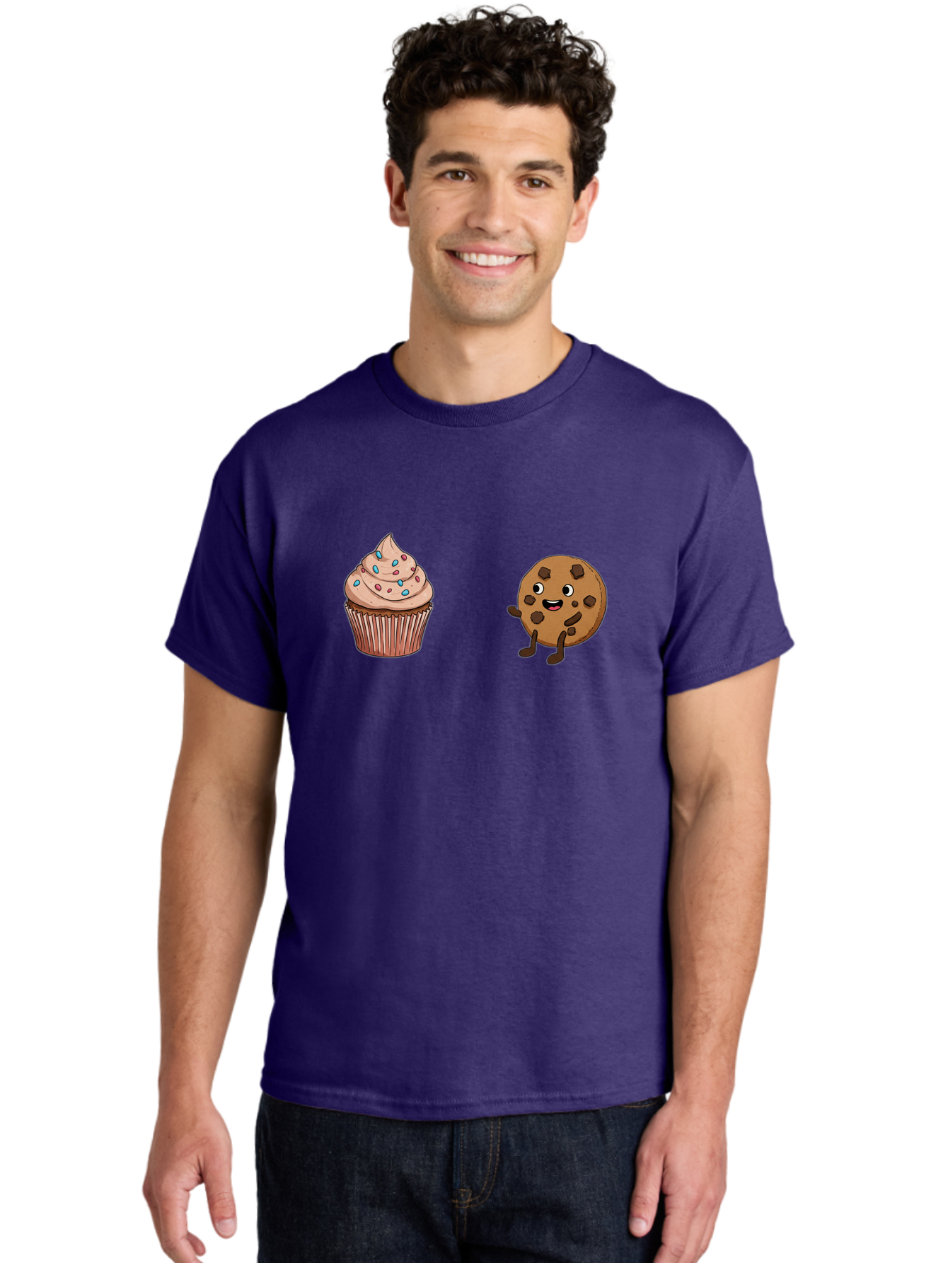 Cupcake-And-Cookie-1 Men'S Graphic Tee, 100% Cotton, Comfortable Casual Summer Wear, Machine Washable, Vintage Camera, Old Camera, Antique Camera, Black Camera, Classic Photography, Photography Equipment, Nostalgic Device, Film Camera, Bah843