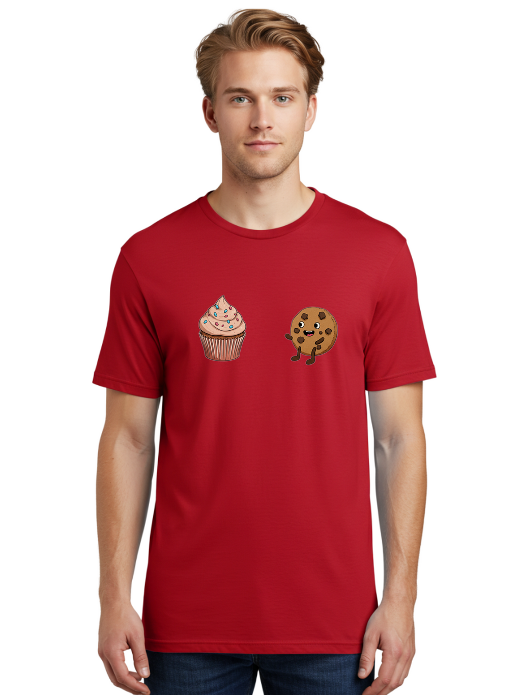 Cupcake-And-Cookie-1 Men'S Graphic Tee, 100% Cotton, Comfortable Casual Summer Wear, Machine Washable, Vintage Camera, Old Camera, Antique Camera, Black Camera, Classic Photography, Photography Equipment, Nostalgic Device, Film Camera, Bah843