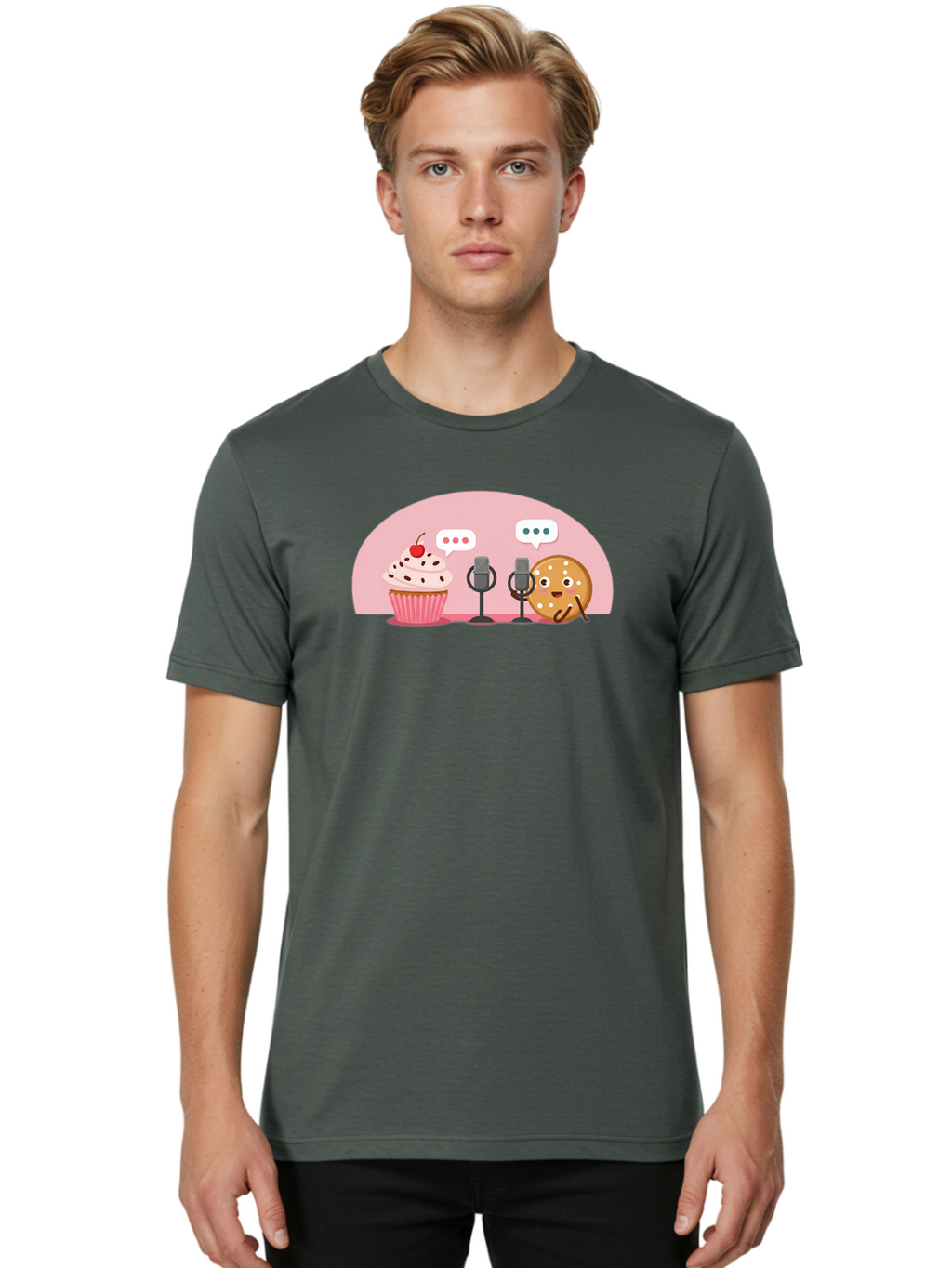 Cupcake-And-Cookie Men'S Graphic Tee, 100% Cotton, Comfortable Casual Summer Wear, Machine Washable, Vintage Camera, Old Camera, Antique Camera, Black Camera, Classic Photography, Photography Equipment, Nostalgic Device, Film Camera, Bah844
