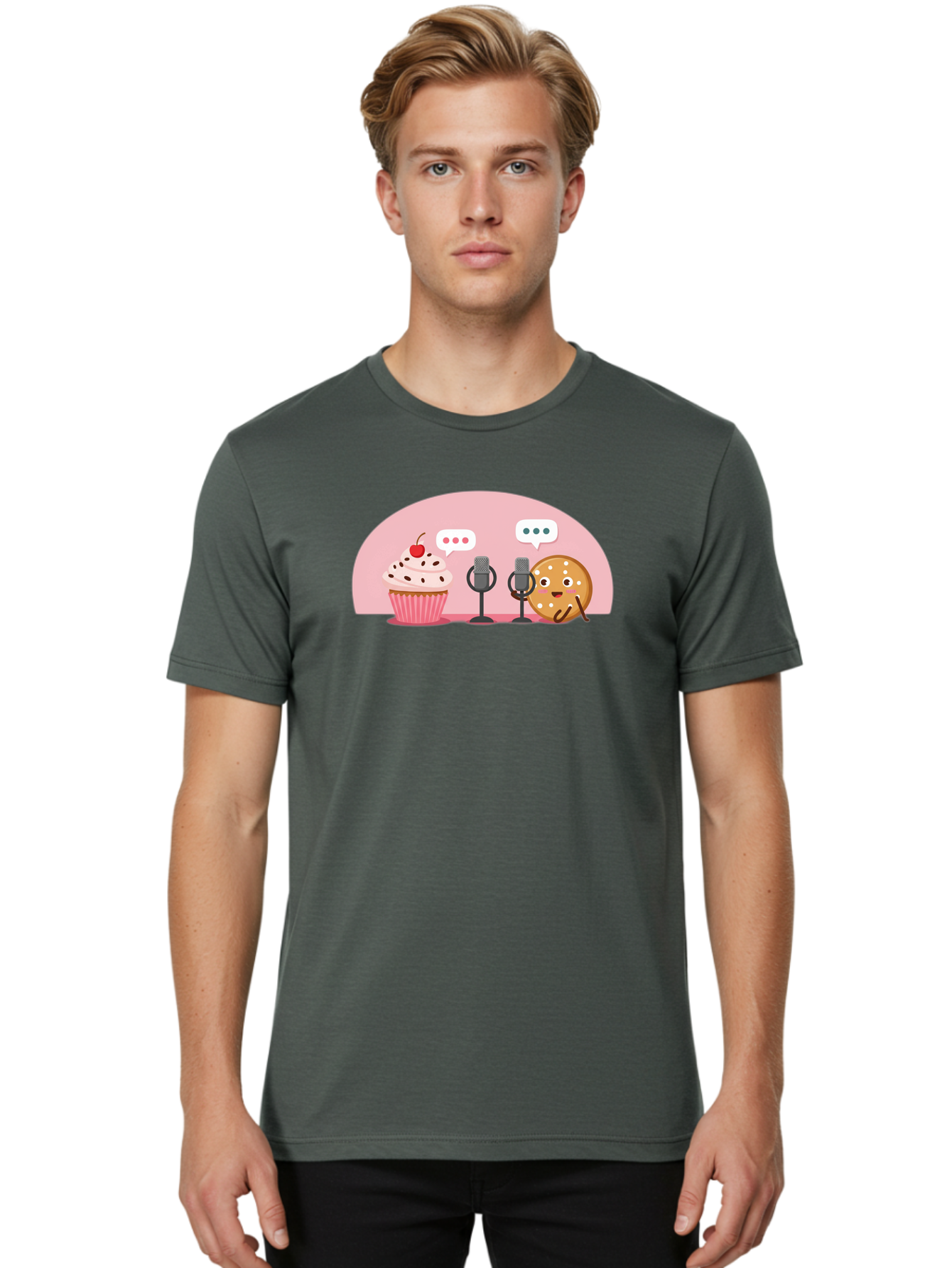 Cupcake-And-Cookie Men'S Graphic Tee, 100% Cotton, Comfortable Casual Summer Wear, Machine Washable, Vintage Camera, Old Camera, Antique Camera, Black Camera, Classic Photography, Photography Equipment, Nostalgic Device, Film Camera, Bah844