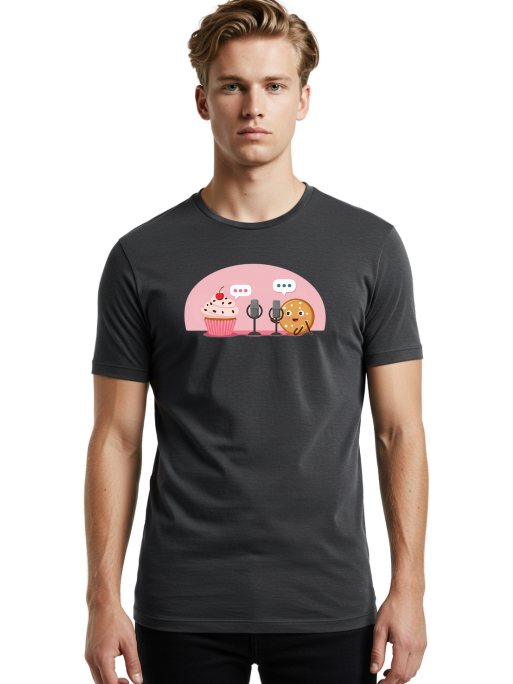 Cupcake-And-Cookie Men'S Graphic Tee, 100% Cotton, Comfortable Casual Summer Wear, Machine Washable, Vintage Camera, Old Camera, Antique Camera, Black Camera, Classic Photography, Photography Equipment, Nostalgic Device, Film Camera, Bah844