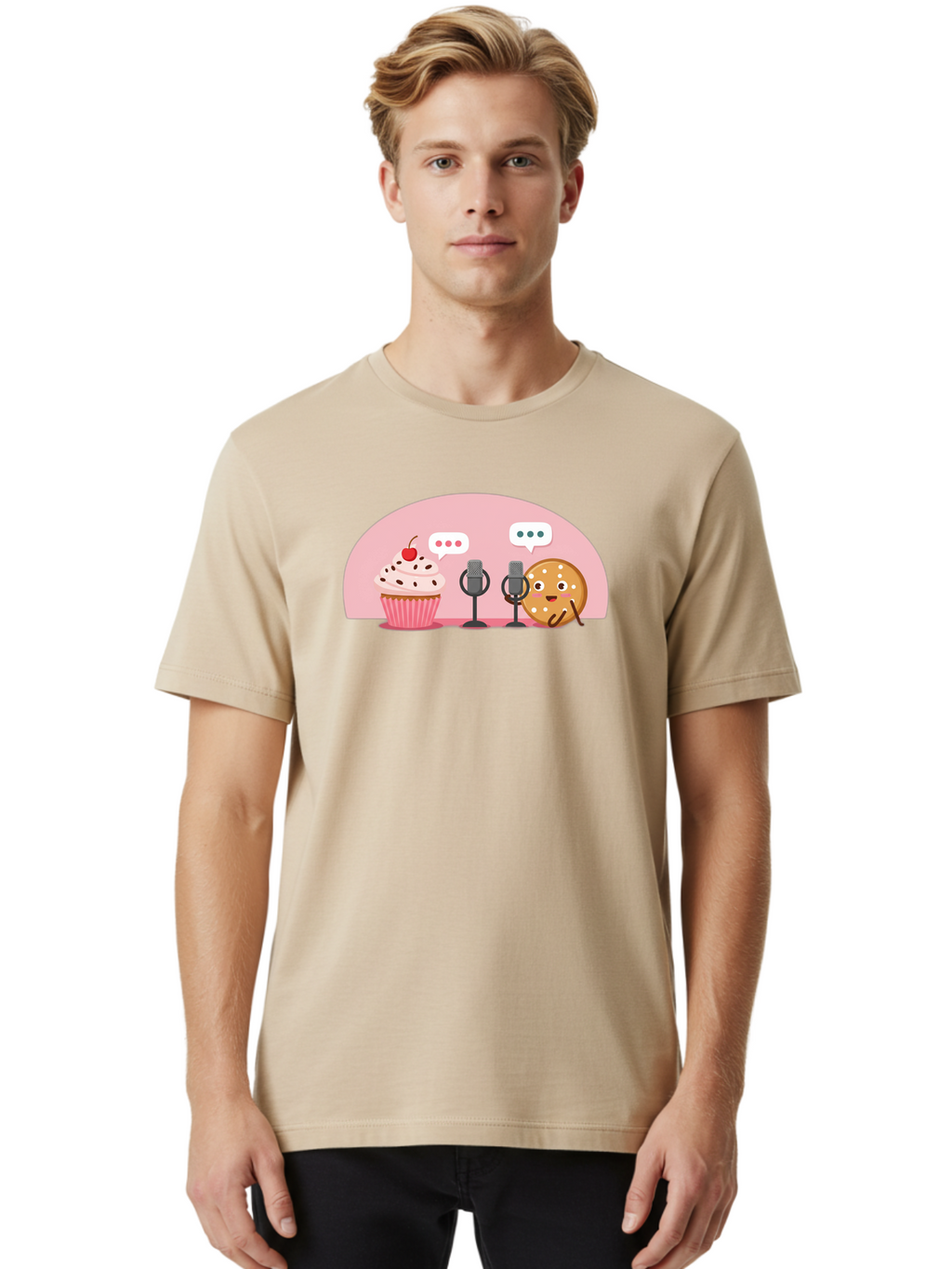 Cupcake-And-Cookie Men'S Graphic Tee, 100% Cotton, Comfortable Casual Summer Wear, Machine Washable, Vintage Camera, Old Camera, Antique Camera, Black Camera, Classic Photography, Photography Equipment, Nostalgic Device, Film Camera, Bah844